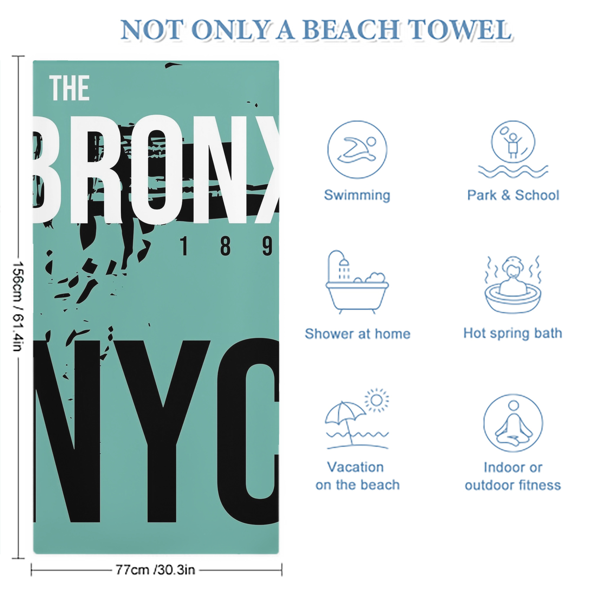 New York Yankees 186 Premium Microfiber Beach Towel – Soft, Large Size, Multi-Purpose For Beach, Picnic & Kids, Lightweight & Portable With Carry Bag, Easy Care