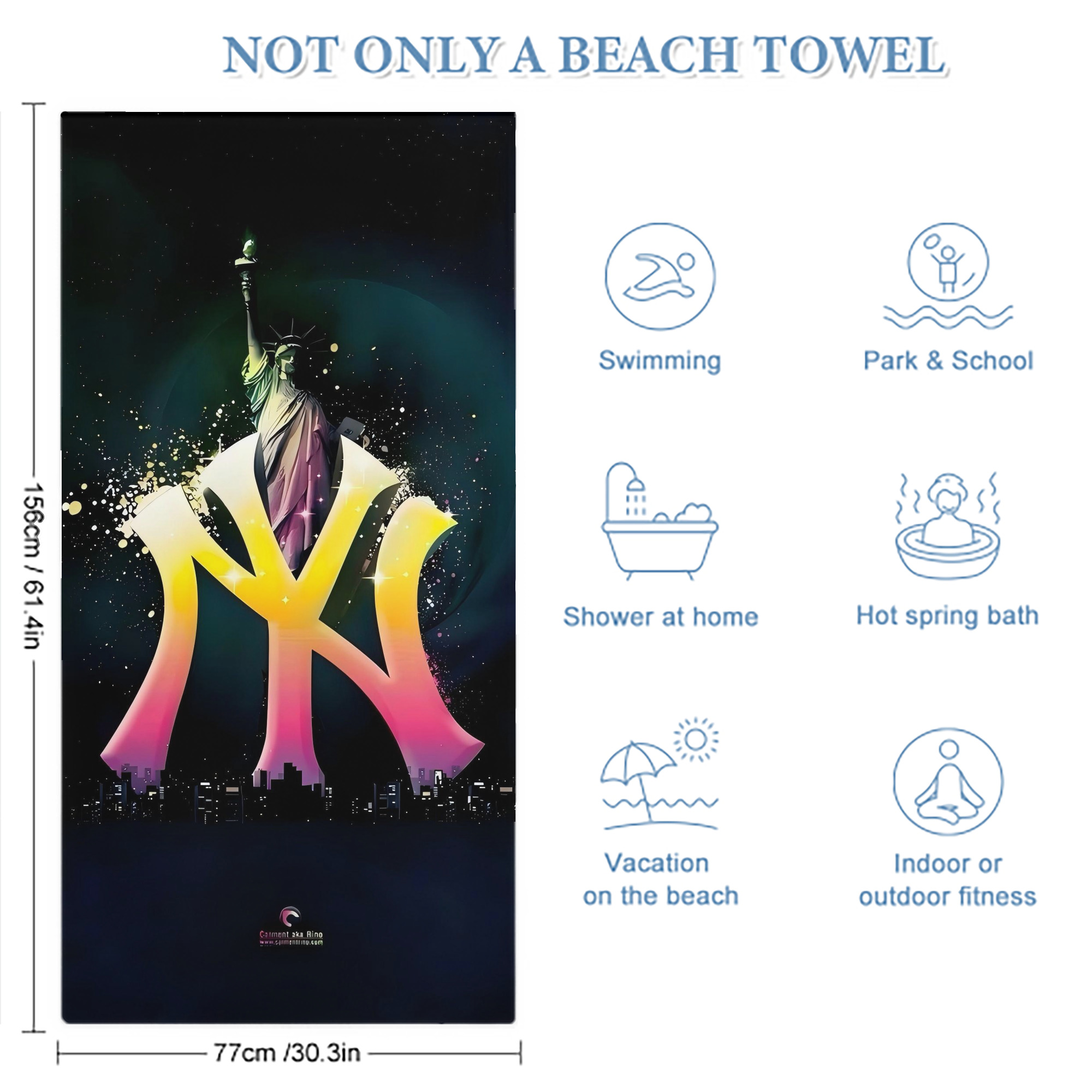 New York Yankees 149 Premium Microfiber Beach Towel – Soft, Large Size, Multi-Purpose For Beach, Picnic & Kids, Lightweight & Portable With Carry Bag, Easy Care