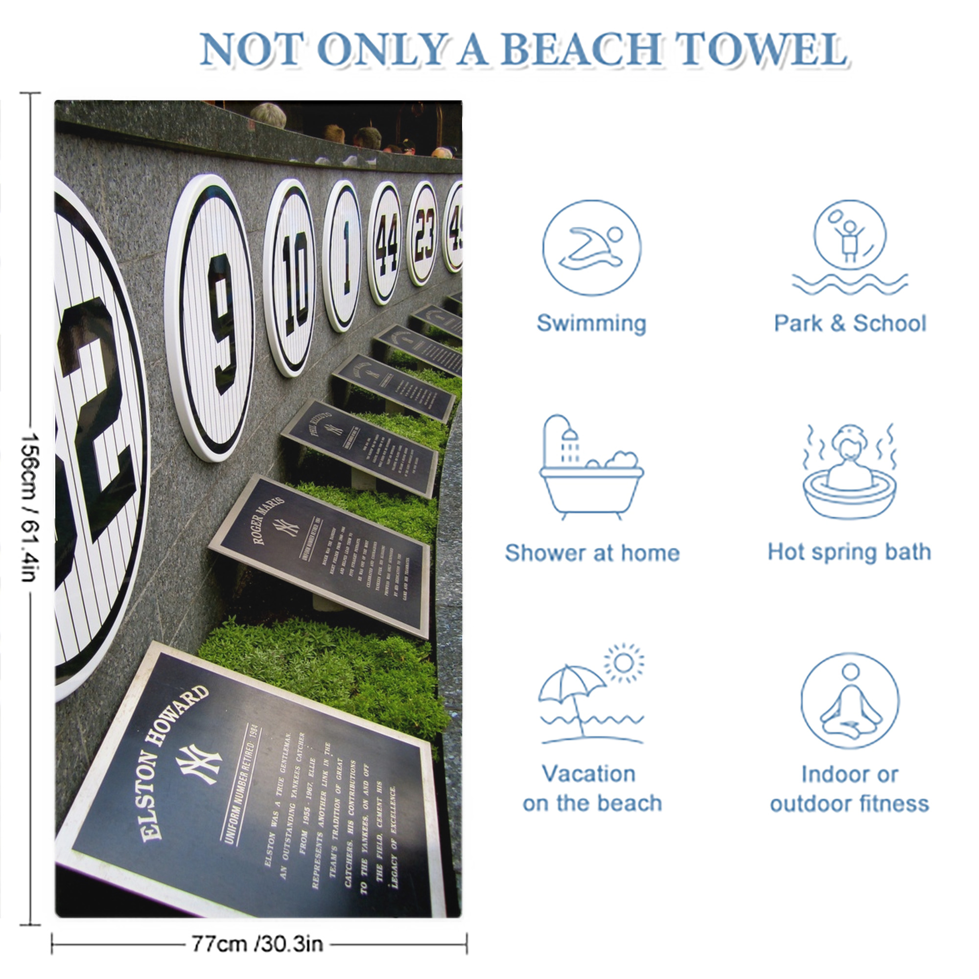 New York Yankees 253 Premium Microfiber Beach Towel – Soft, Large Size, Multi-Purpose For Beach, Picnic & Kids, Lightweight & Portable With Carry Bag, Easy Care