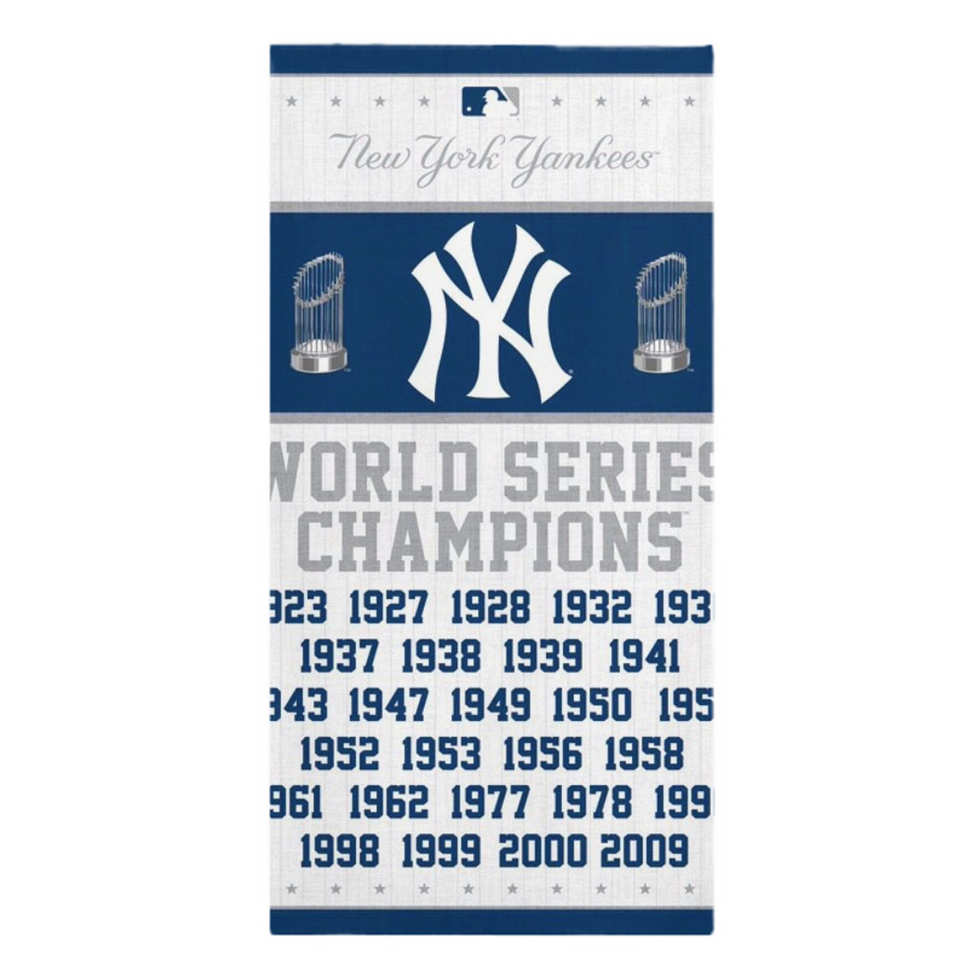 New York Yankees WS Champions Years Premium Microfiber Beach Towel – Soft, Large Size, Multi-Purpose For Beach, Picnic & Kids, Lightweight & Portable With Carry Bag, Easy Care