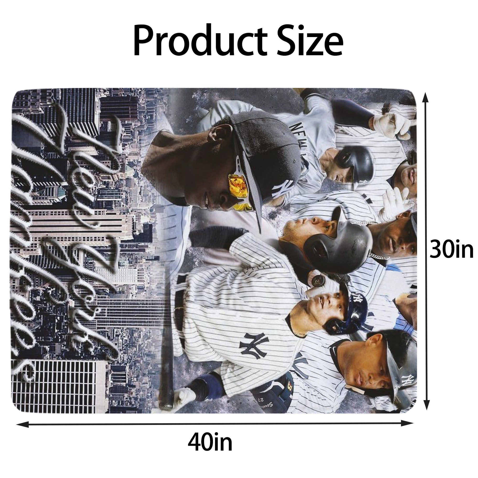 New York Yankees 101 Soft Plush Fleece Blanket 30x40 Inch - 300GSM Flannel, Ultra Soft & Warm, Lightweight & Durable, Perfect For Kids, Adults, Couch, Bed, Camping, Travel, Gift For Family & Friends