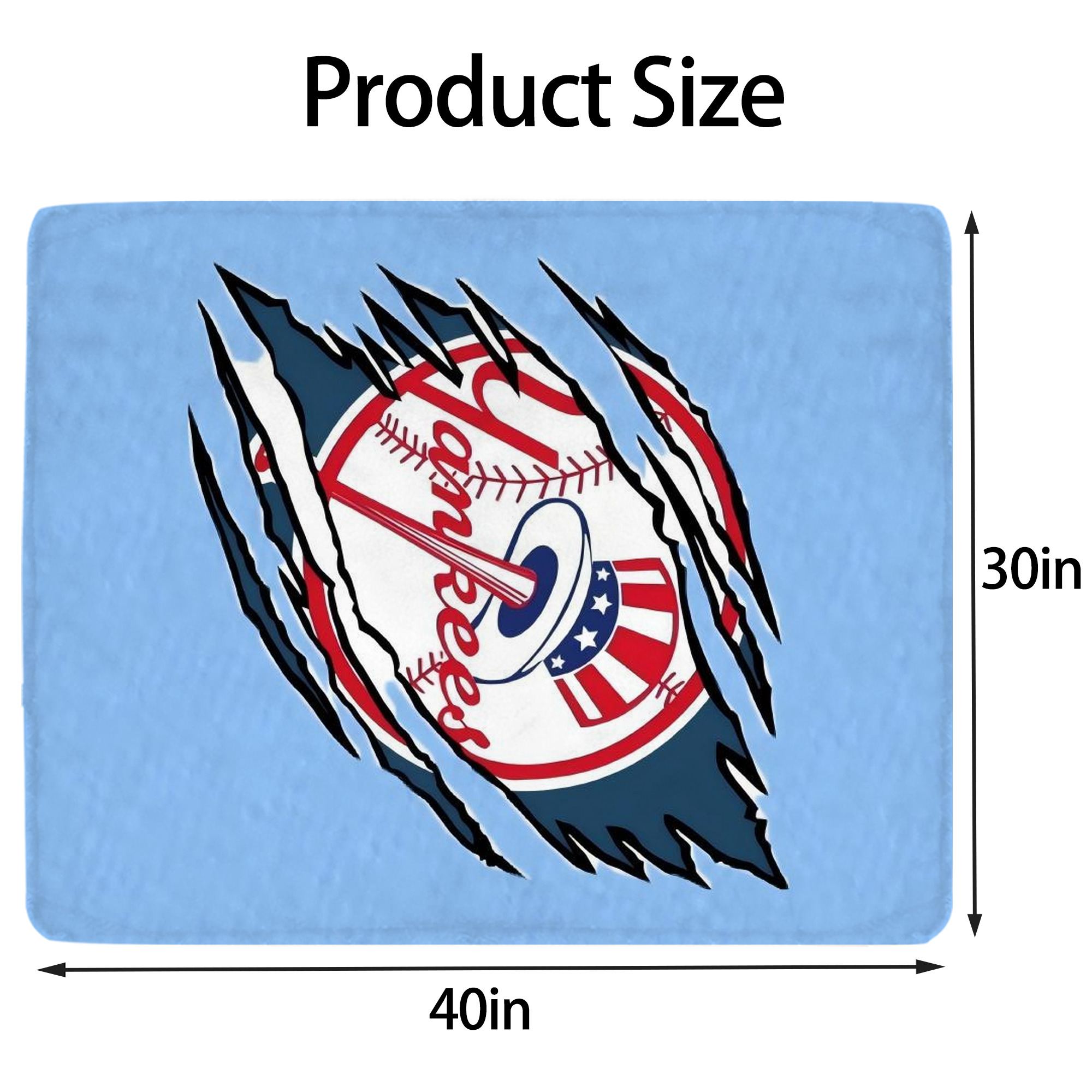 New York Yankees 128 Soft Plush Fleece Blanket 30x40 Inch - 300GSM Flannel, Ultra Soft & Warm, Lightweight & Durable, Perfect For Kids, Adults, Couch, Bed, Camping, Travel, Gift For Family & Friends