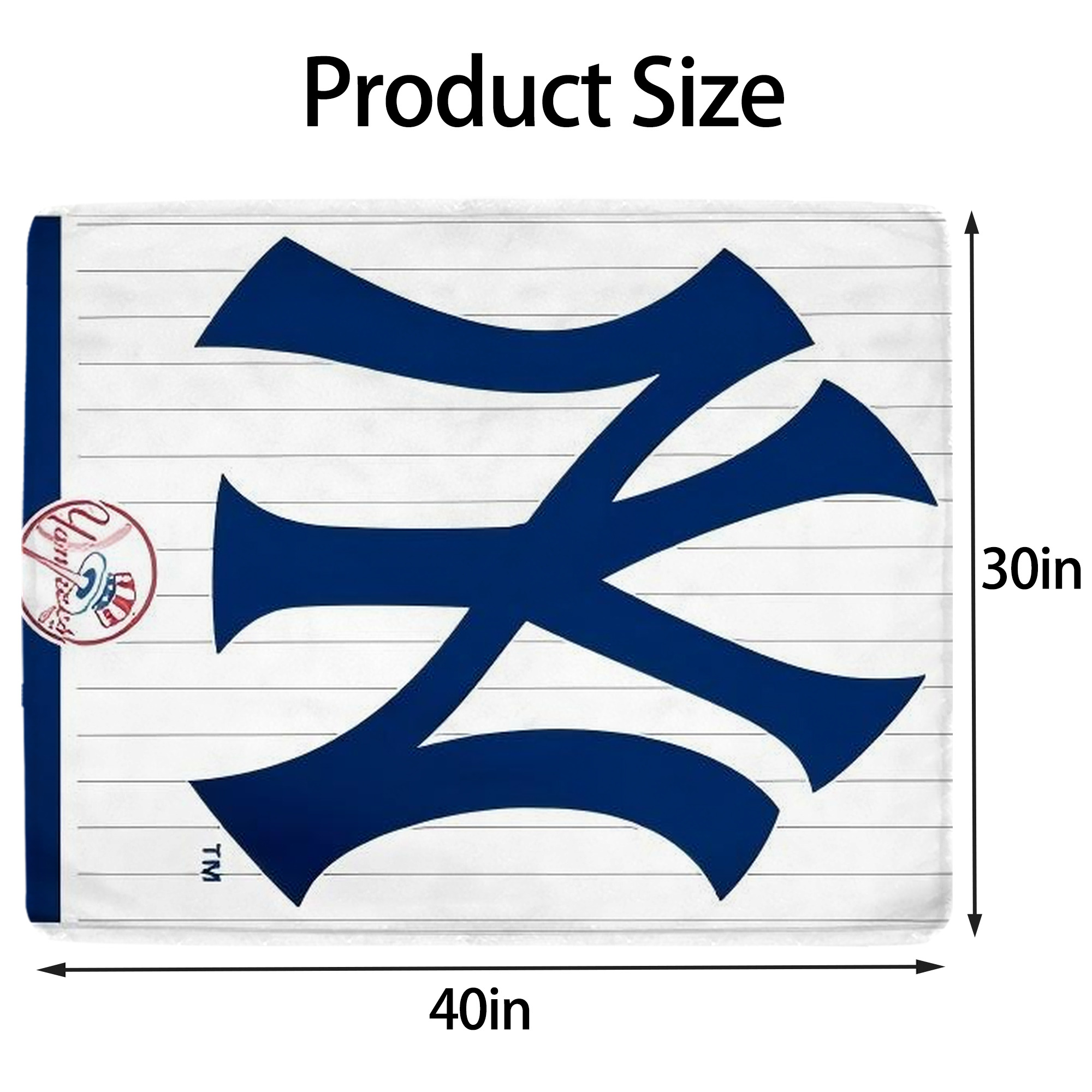 New York Yankees 134 Soft Plush Fleece Blanket 30x40 Inch - 300GSM Flannel, Ultra Soft & Warm, Lightweight & Durable, Perfect For Kids, Adults, Couch, Bed, Camping, Travel, Gift For Family & Friends