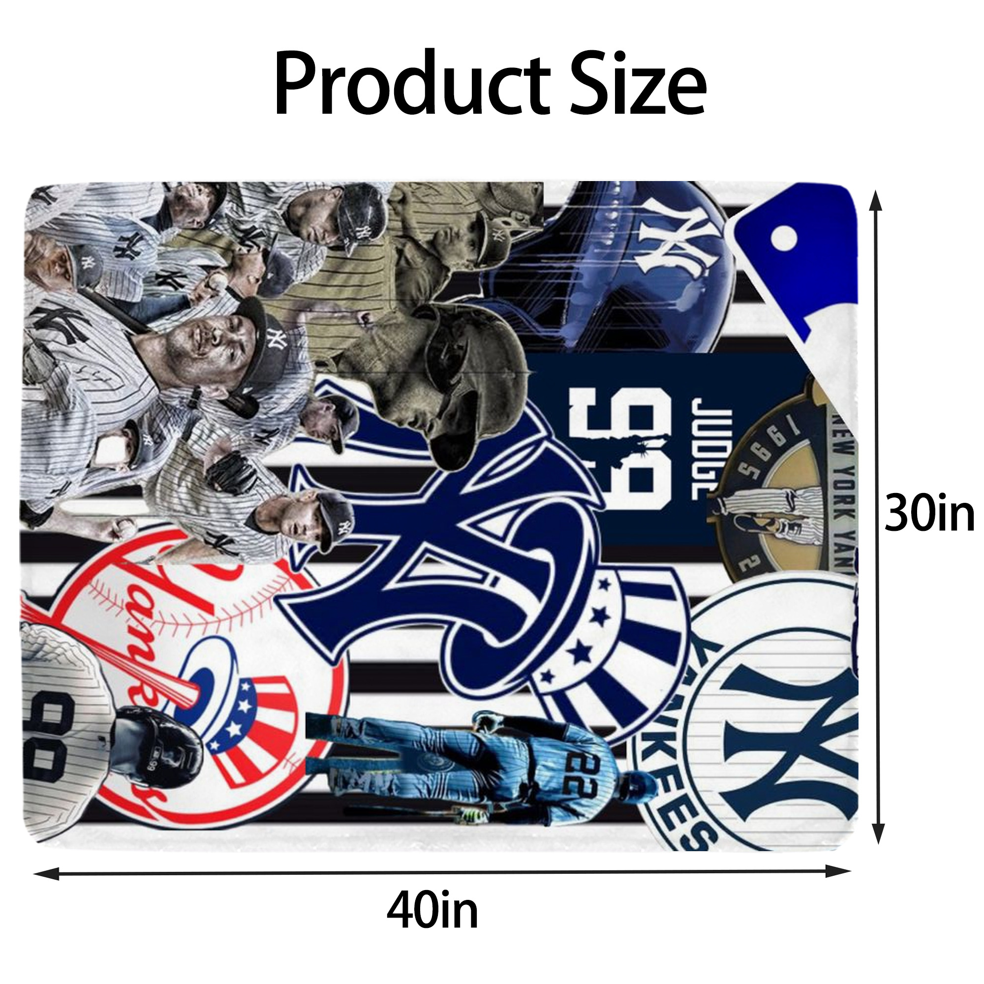 New York Yankees 138 Soft Plush Fleece Blanket 30x40 Inch - 300GSM Flannel, Ultra Soft & Warm, Lightweight & Durable, Perfect For Kids, Adults, Couch, Bed, Camping, Travel, Gift For Family & Friends