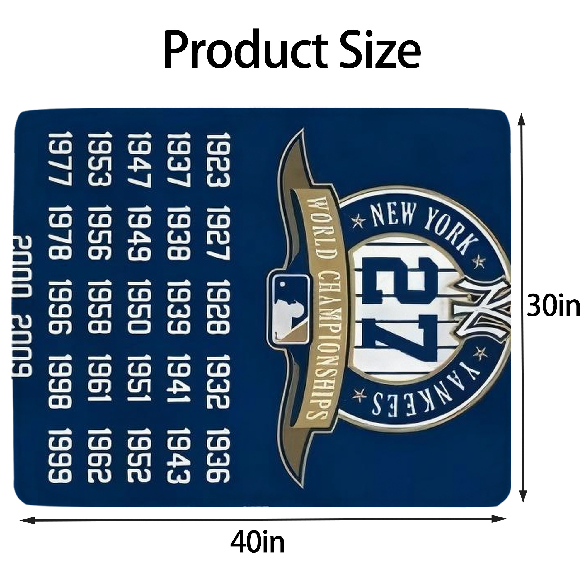 New York Yankees 144 Soft Plush Fleece Blanket 30x40 Inch - 300GSM Flannel, Ultra Soft & Warm, Lightweight & Durable, Perfect For Kids, Adults, Couch, Bed, Camping, Travel, Gift For Family & Friends