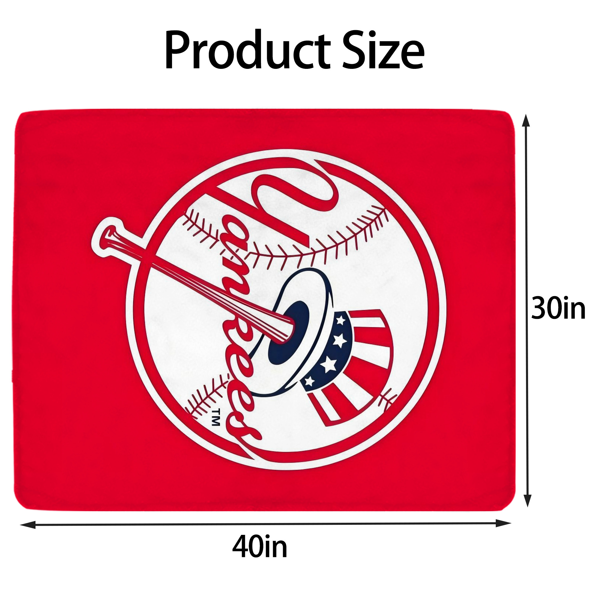 New York Yankees 165 Soft Plush Fleece Blanket 30x40 Inch - 300GSM Flannel, Ultra Soft & Warm, Lightweight & Durable, Perfect For Kids, Adults, Couch, Bed, Camping, Travel, Gift For Family & Friends