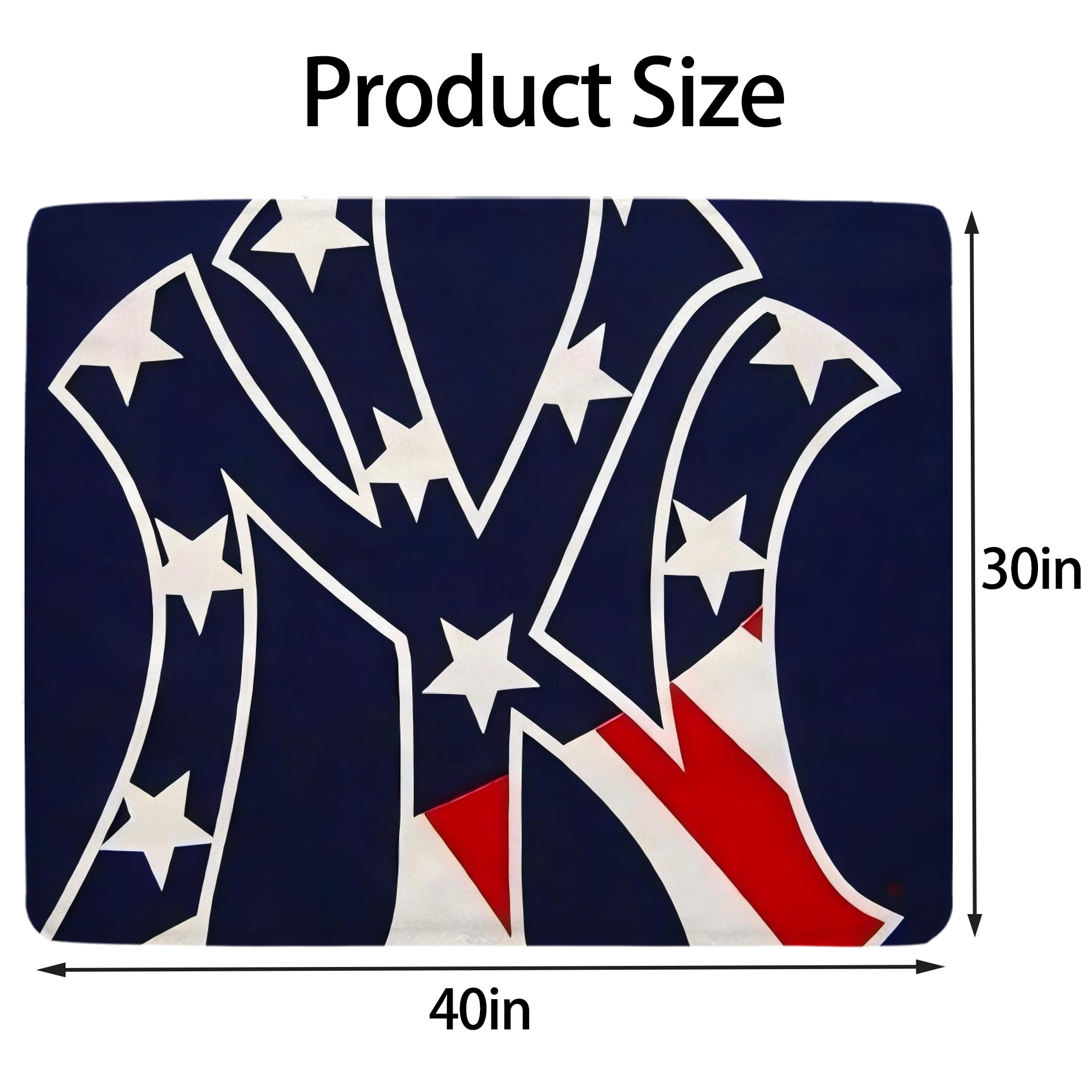 New York Yankees Logo USA Soft Plush Fleece Blanket 30x40 Inch - 300GSM Flannel, Ultra Soft & Warm, Lightweight & Durable, Perfect For Kids, Adults, Couch, Bed, Camping, Travel, Gift For Family & Friends