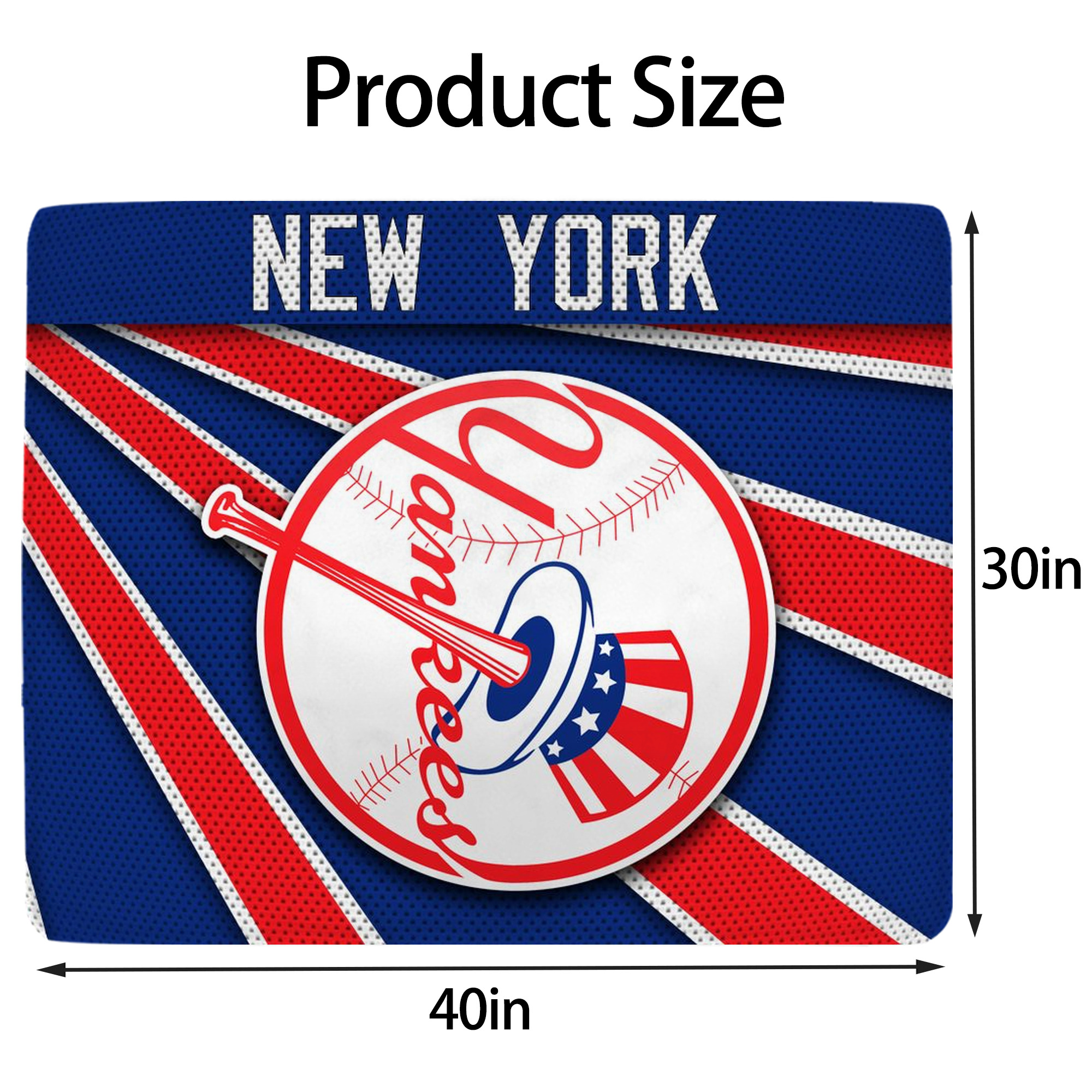 New York Yankees 182 Soft Plush Fleece Blanket 30x40 Inch - 300GSM Flannel, Ultra Soft & Warm, Lightweight & Durable, Perfect For Kids, Adults, Couch, Bed, Camping, Travel, Gift For Family & Friends