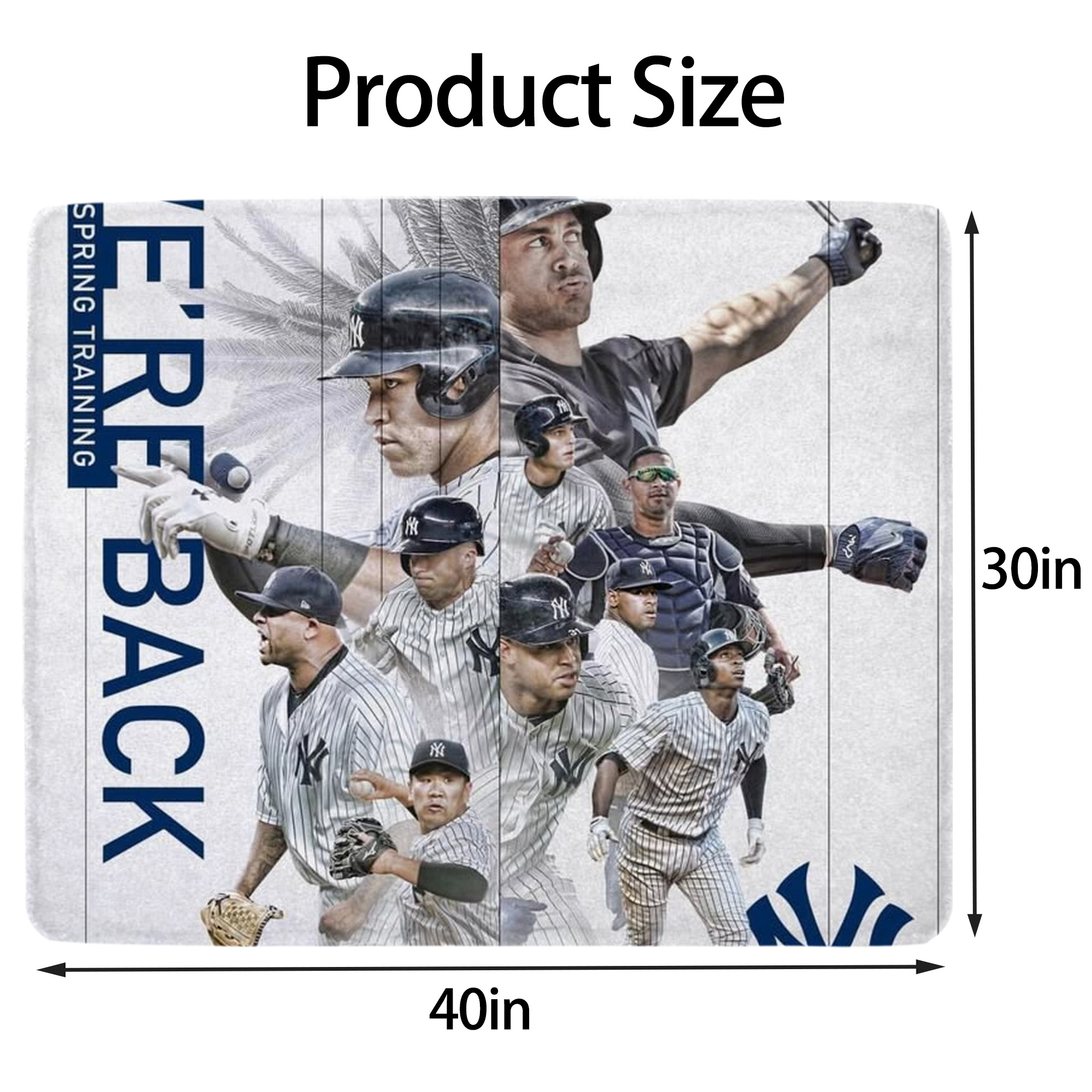 New York Yankees 109 Soft Plush Fleece Blanket 30x40 Inch - 300GSM Flannel, Ultra Soft & Warm, Lightweight & Durable, Perfect For Kids, Adults, Couch, Bed, Camping, Travel, Gift For Family & Friends