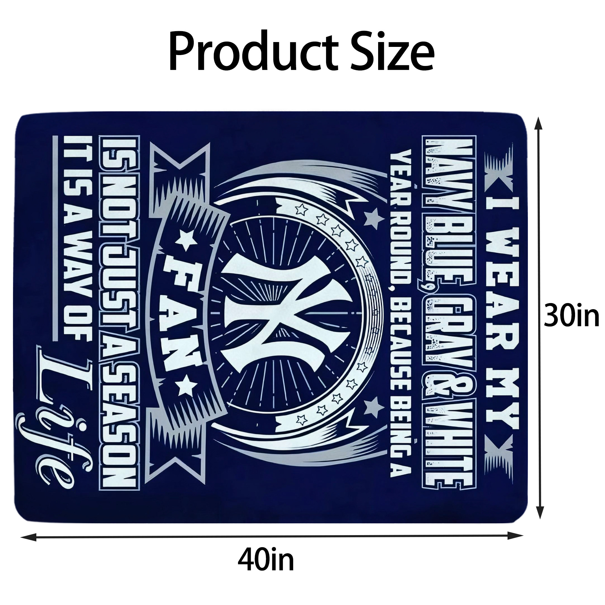 New York Yankees 194 Soft Plush Fleece Blanket 30x40 Inch - 300GSM Flannel, Ultra Soft & Warm, Lightweight & Durable, Perfect For Kids, Adults, Couch, Bed, Camping, Travel, Gift For Family & Friends