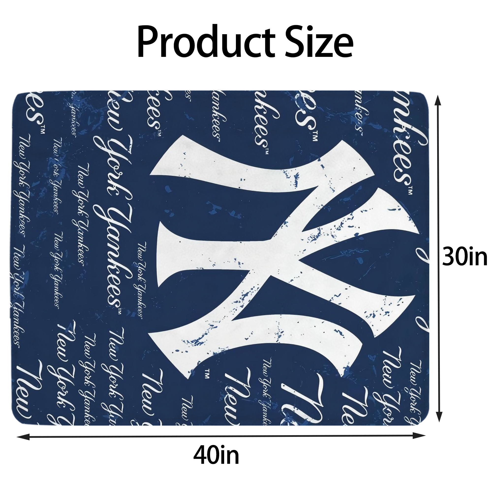 New York Yankees 117 Soft Plush Fleece Blanket 30x40 Inch - 300GSM Flannel, Ultra Soft & Warm, Lightweight & Durable, Perfect For Kids, Adults, Couch, Bed, Camping, Travel, Gift For Family & Friends