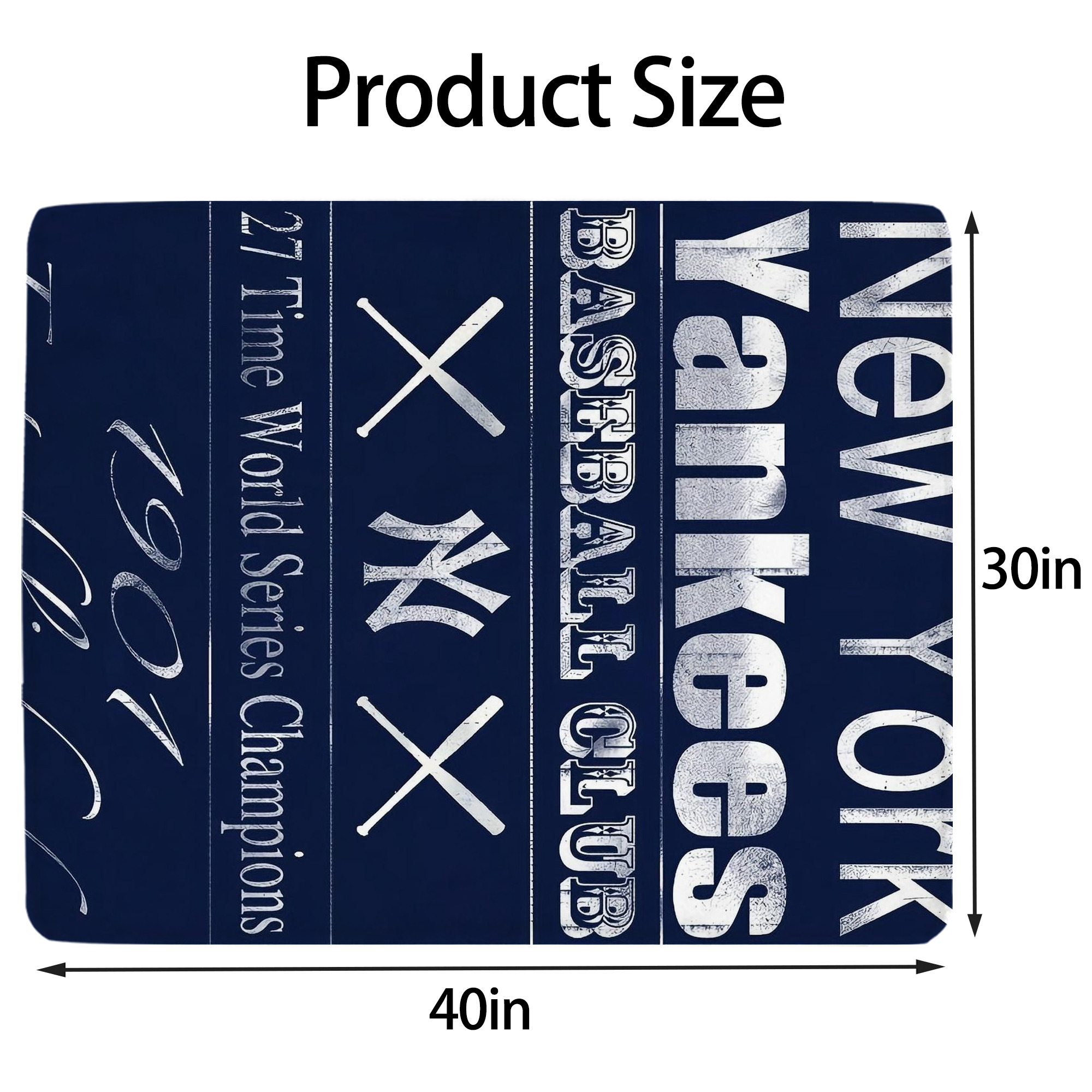 New York Yankees 205 Soft Plush Fleece Blanket 30x40 Inch - 300GSM Flannel, Ultra Soft & Warm, Lightweight & Durable, Perfect For Kids, Adults, Couch, Bed, Camping, Travel, Gift For Family & Friends