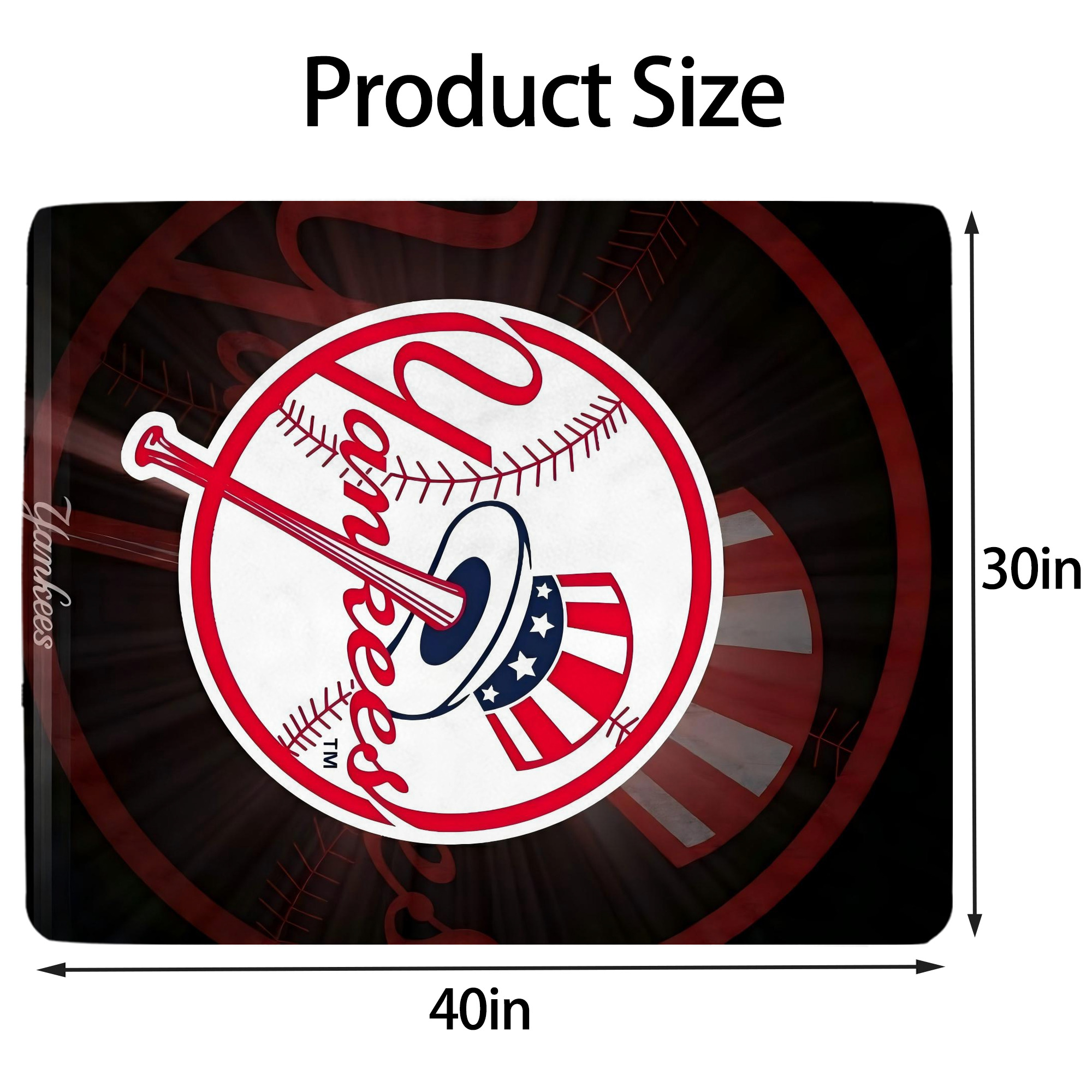 New York Yankees 124 Soft Plush Fleece Blanket 30x40 Inch - 300GSM Flannel, Ultra Soft & Warm, Lightweight & Durable, Perfect For Kids, Adults, Couch, Bed, Camping, Travel, Gift For Family & Friends