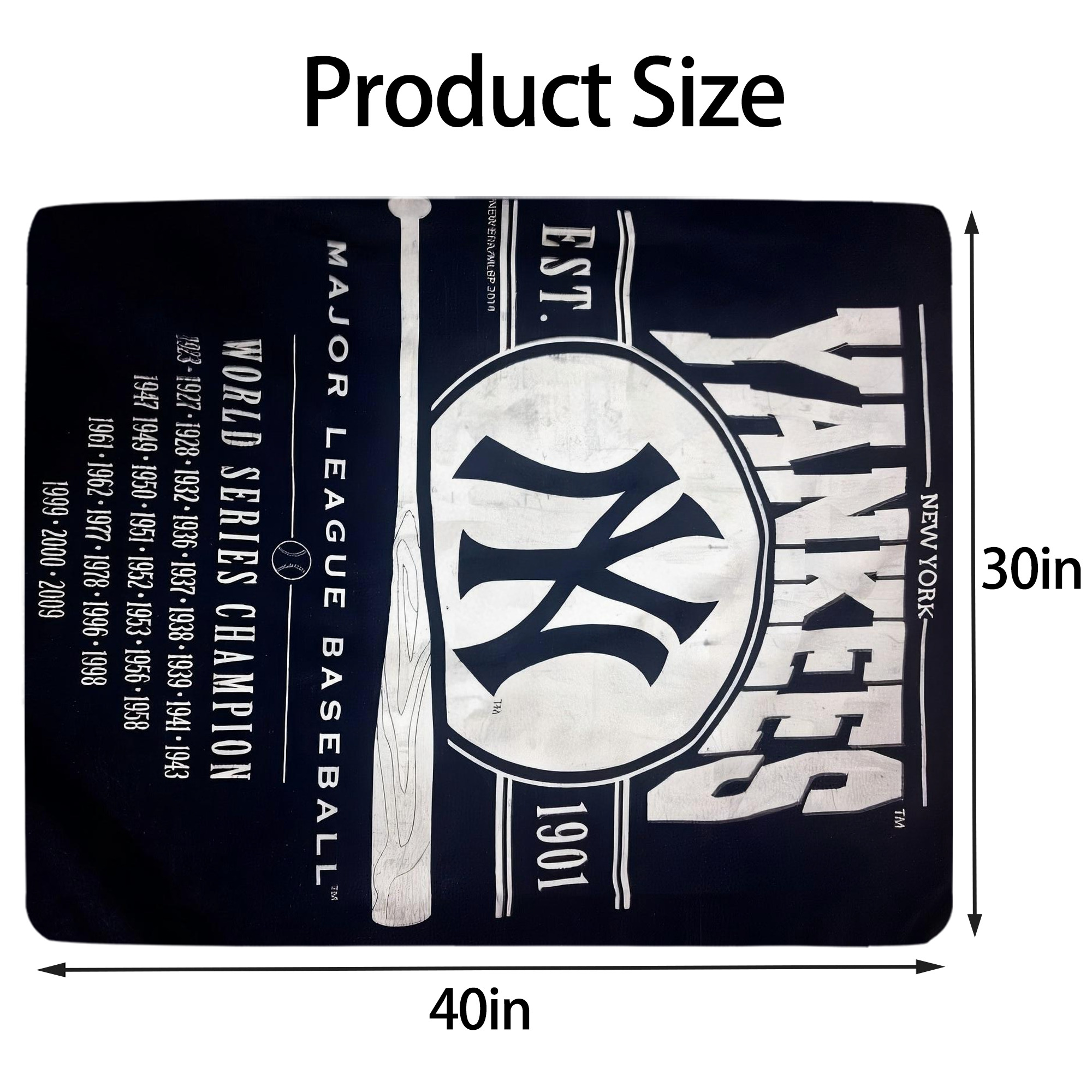 New York Yankees 211 Soft Plush Fleece Blanket 30x40 Inch - 300GSM Flannel, Ultra Soft & Warm, Lightweight & Durable, Perfect For Kids, Adults, Couch, Bed, Camping, Travel, Gift For Family & Friends
