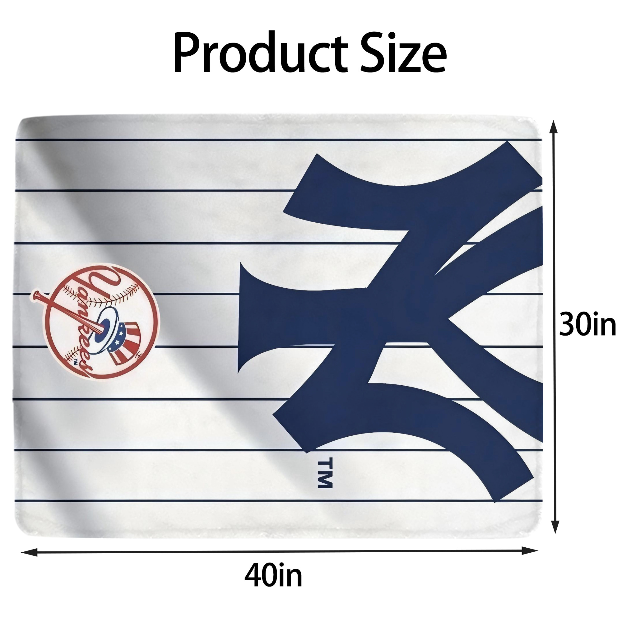 New York Yankees 126 Soft Plush Fleece Blanket 30x40 Inch - 300GSM Flannel, Ultra Soft & Warm, Lightweight & Durable, Perfect For Kids, Adults, Couch, Bed, Camping, Travel, Gift For Family & Friends