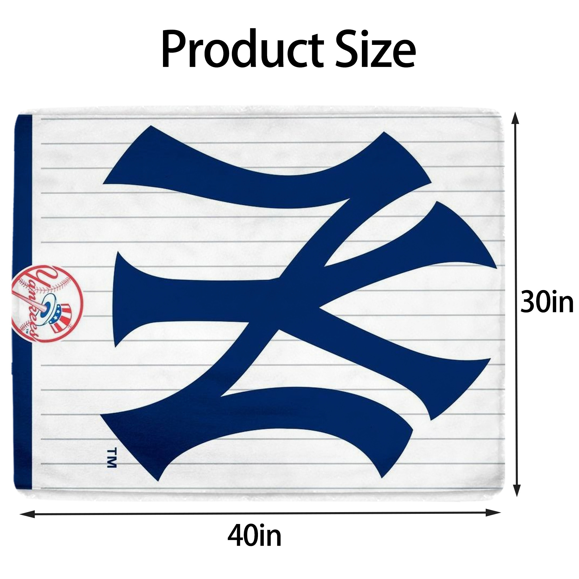 New York Yankees 130 Soft Plush Fleece Blanket 30x40 Inch - 300GSM Flannel, Ultra Soft & Warm, Lightweight & Durable, Perfect For Kids, Adults, Couch, Bed, Camping, Travel, Gift For Family & Friends