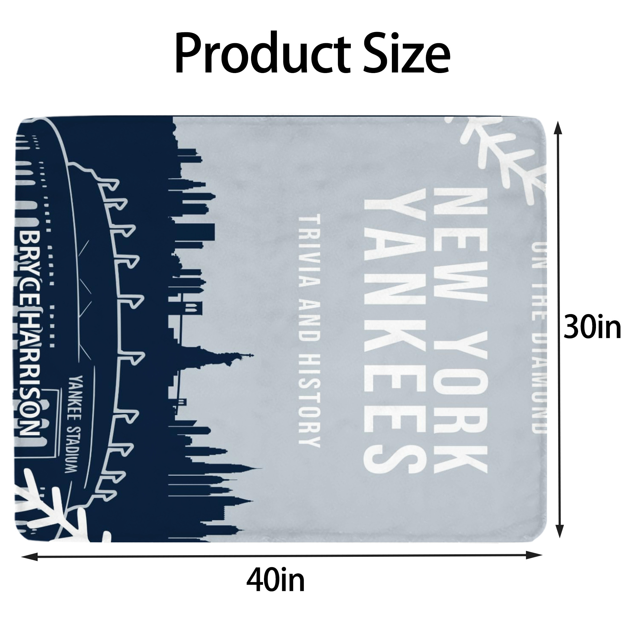 New York Yankees 141 Soft Plush Fleece Blanket 30x40 Inch - 300GSM Flannel, Ultra Soft & Warm, Lightweight & Durable, Perfect For Kids, Adults, Couch, Bed, Camping, Travel, Gift For Family & Friends