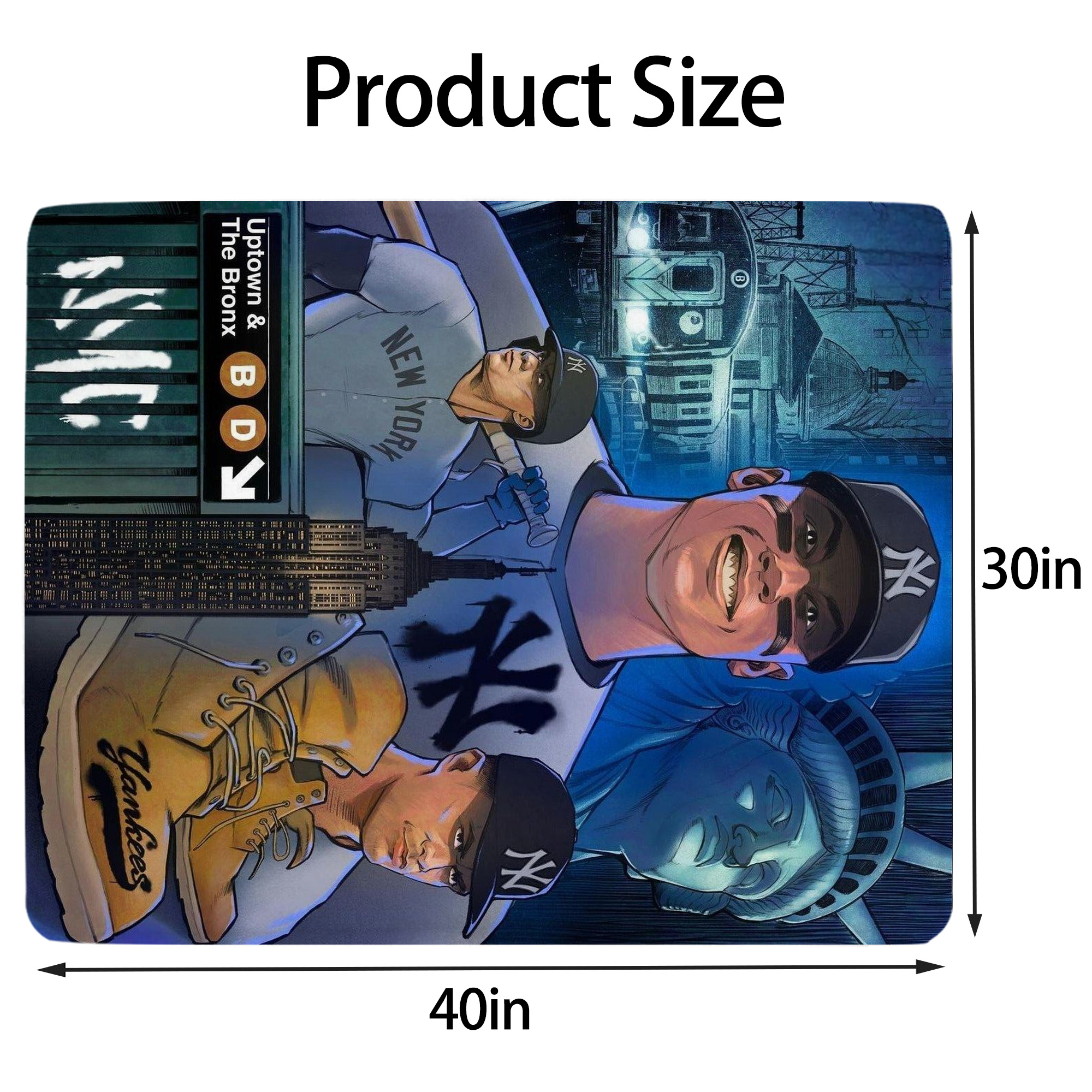 New York Yankees 298 Soft Plush Fleece Blanket 30x40 Inch - 300GSM Flannel, Ultra Soft & Warm, Lightweight & Durable, Perfect For Kids, Adults, Couch, Bed, Camping, Travel, Gift For Family & Friends