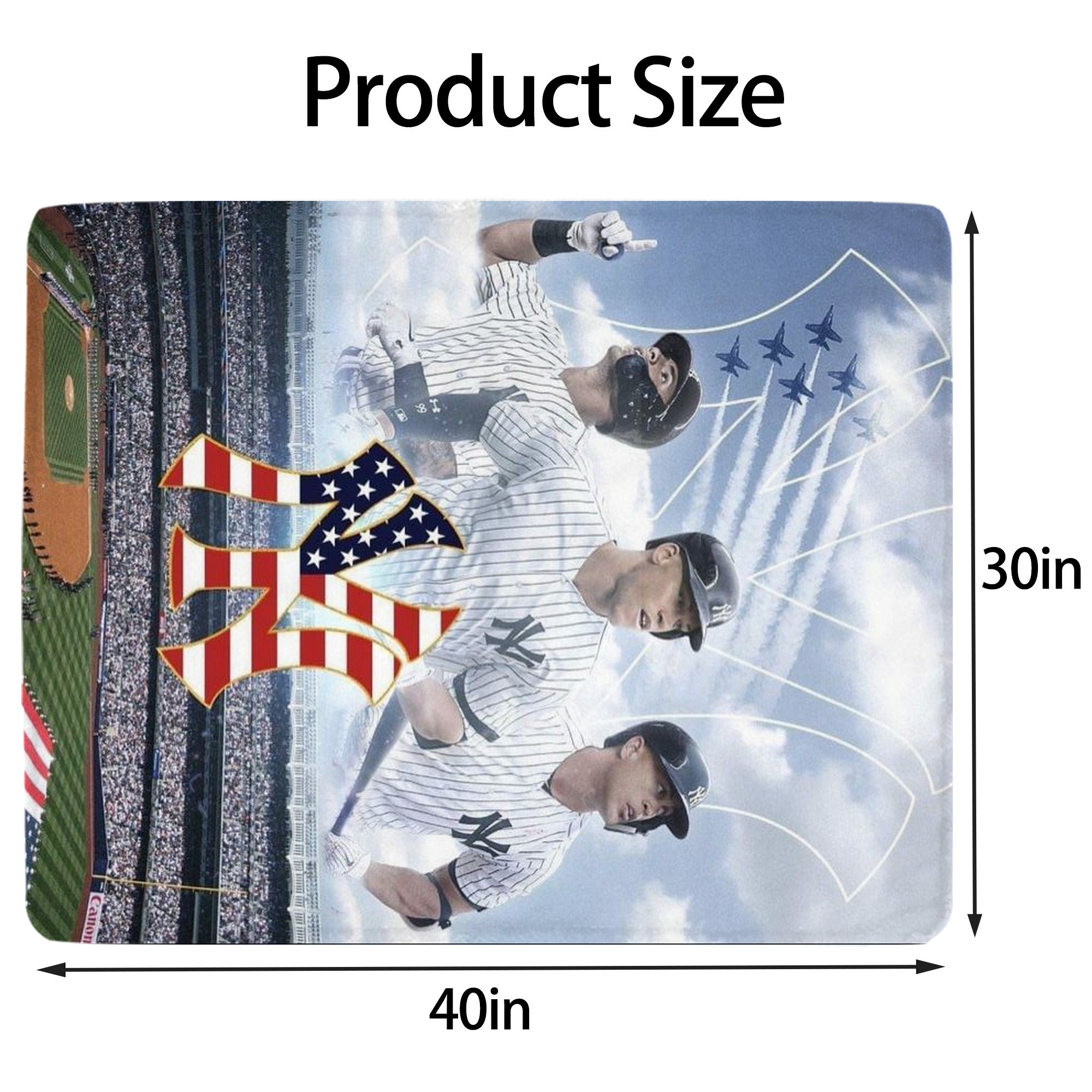 New York Yankees 161 Soft Plush Fleece Blanket 30x40 Inch - 300GSM Flannel, Ultra Soft & Warm, Lightweight & Durable, Perfect For Kids, Adults, Couch, Bed, Camping, Travel, Gift For Family & Friends