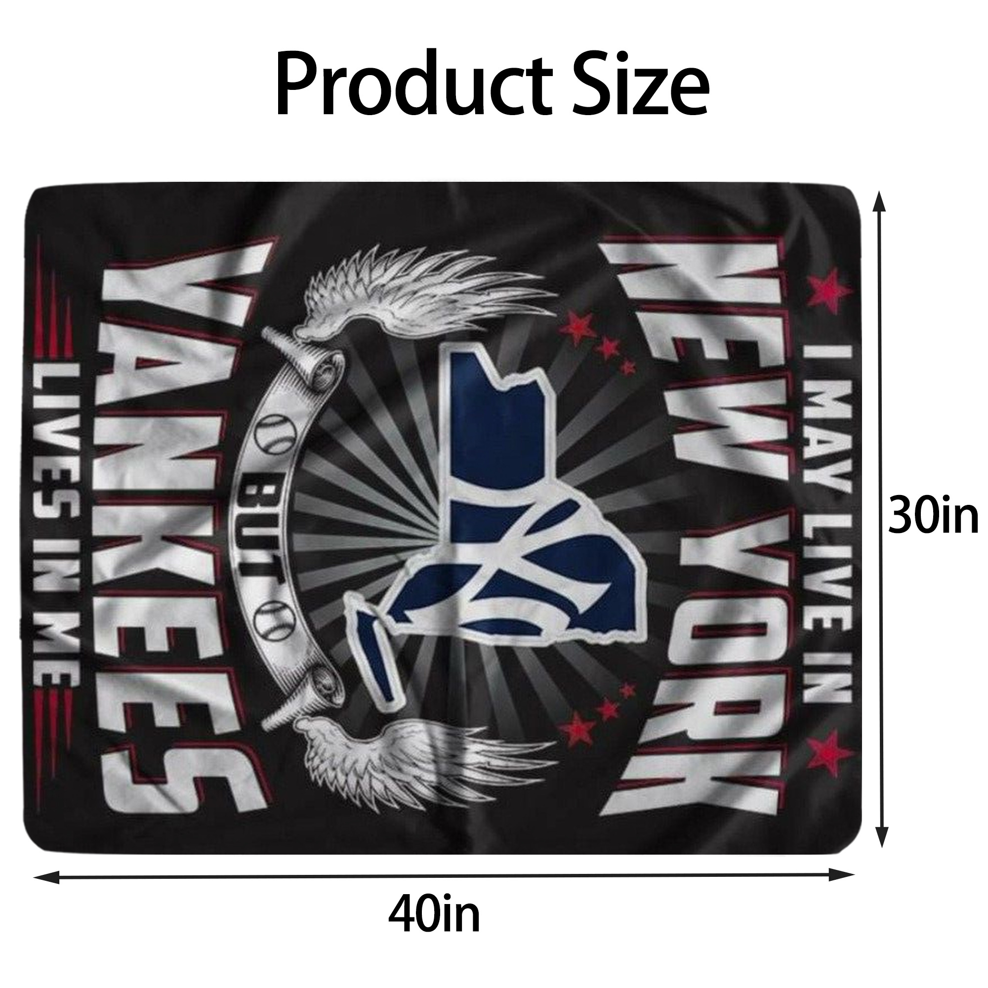 New York Yankees 320 Soft Plush Fleece Blanket 30x40 Inch - 300GSM Flannel, Ultra Soft & Warm, Lightweight & Durable, Perfect For Kids, Adults, Couch, Bed, Camping, Travel, Gift For Family & Friends