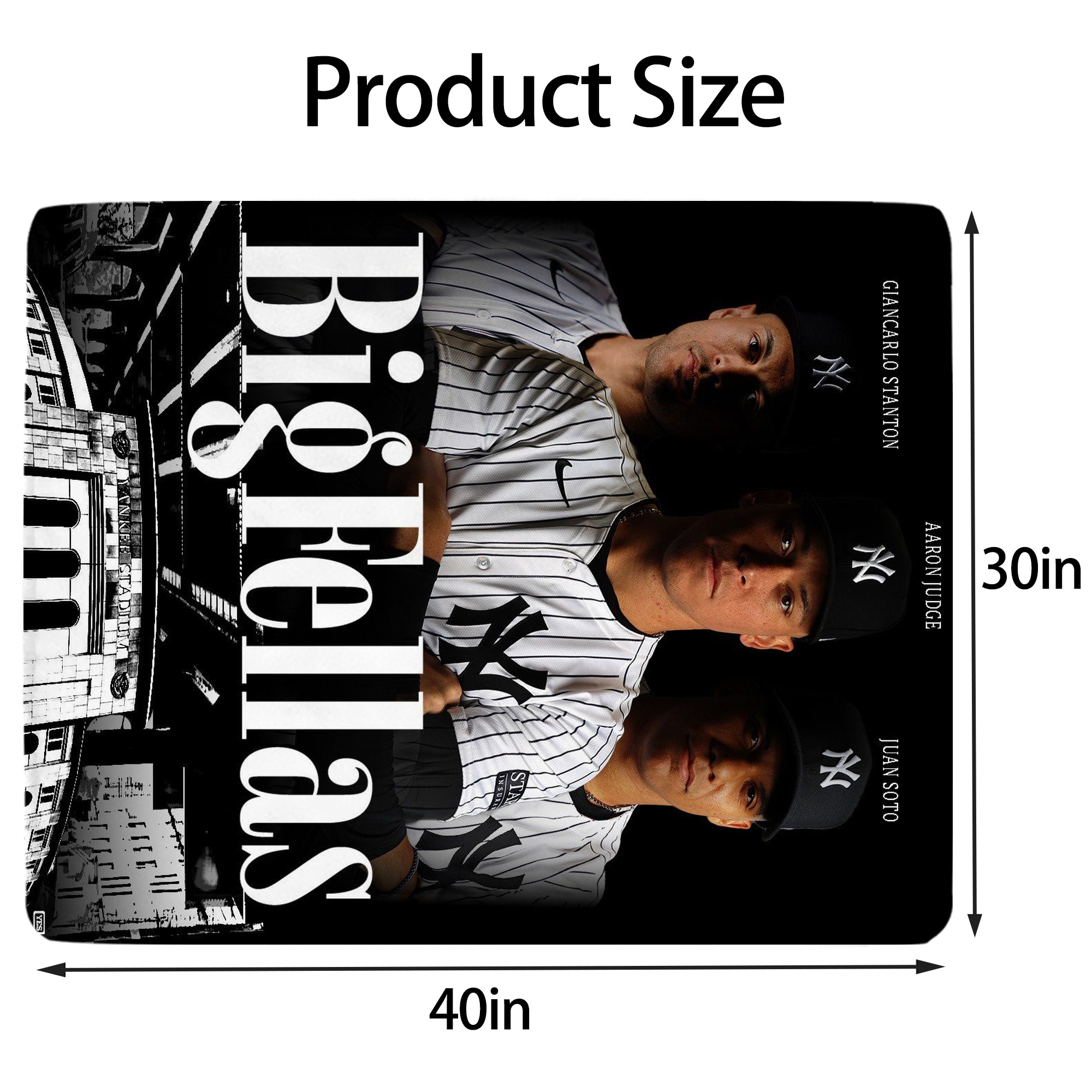 New York Yankees 341 Soft Plush Fleece Blanket 30x40 Inch - 300GSM Flannel, Ultra Soft & Warm, Lightweight & Durable, Perfect For Kids, Adults, Couch, Bed, Camping, Travel, Gift For Family & Friends