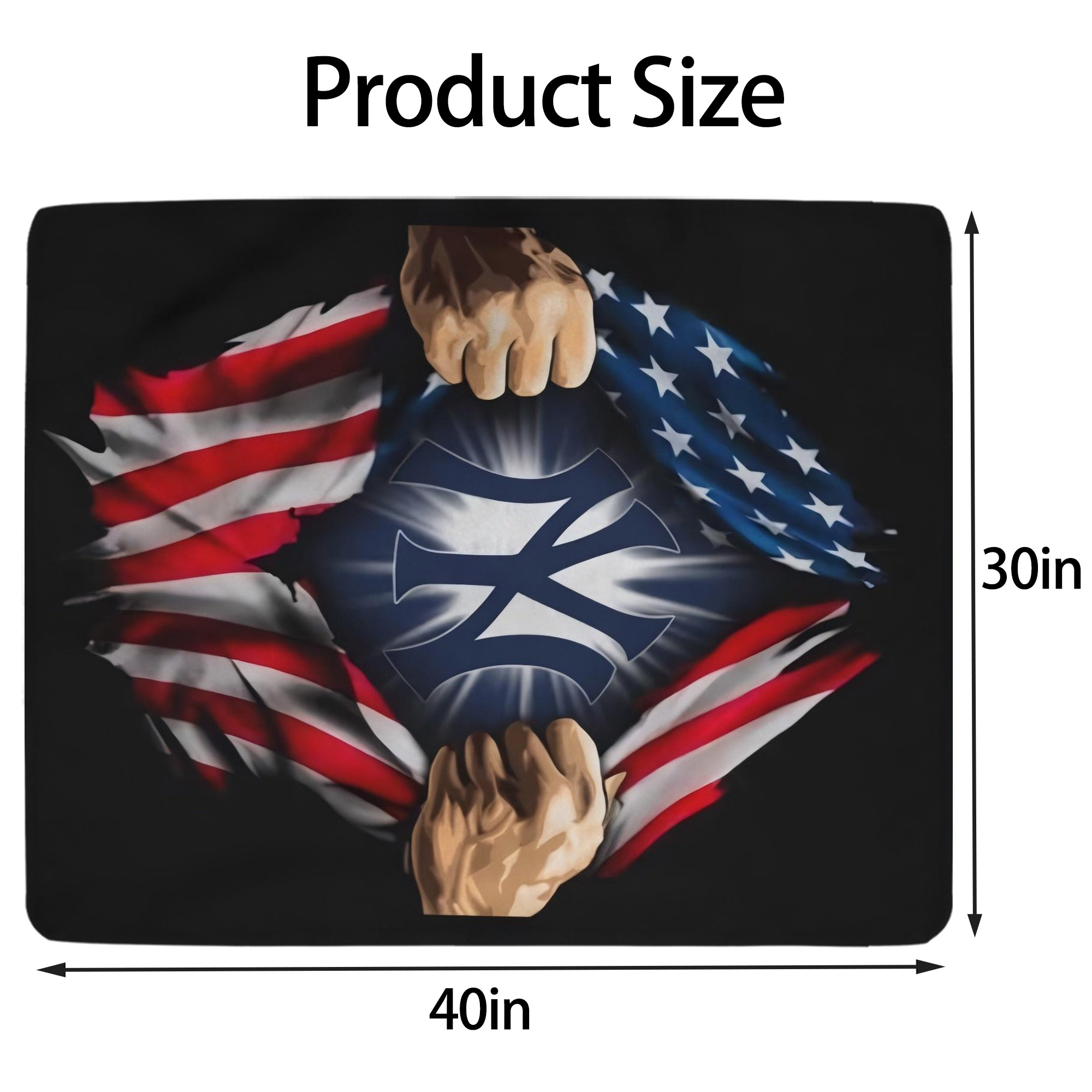 New York Yankees US Flag Yankees Inside Me Soft Plush Fleece Blanket 30x40 Inch - 300GSM Flannel, Ultra Soft & Warm, Lightweight & Durable, Perfect For Kids, Adults, Couch, Bed, Camping, Travel, Gift For Family & Friends