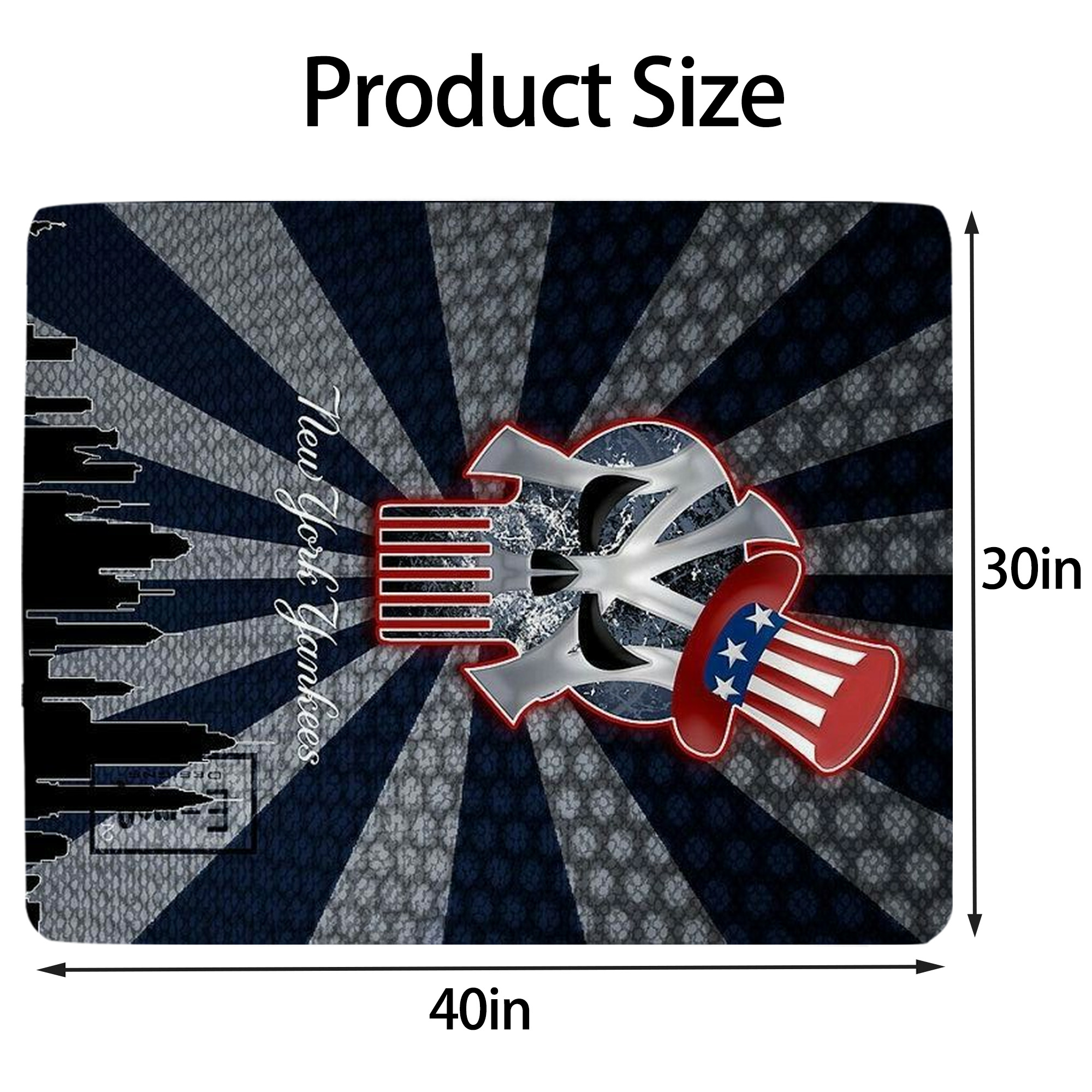 New York Yankees 340 Soft Plush Fleece Blanket 30x40 Inch - 300GSM Flannel, Ultra Soft & Warm, Lightweight & Durable, Perfect For Kids, Adults, Couch, Bed, Camping, Travel, Gift For Family & Friends