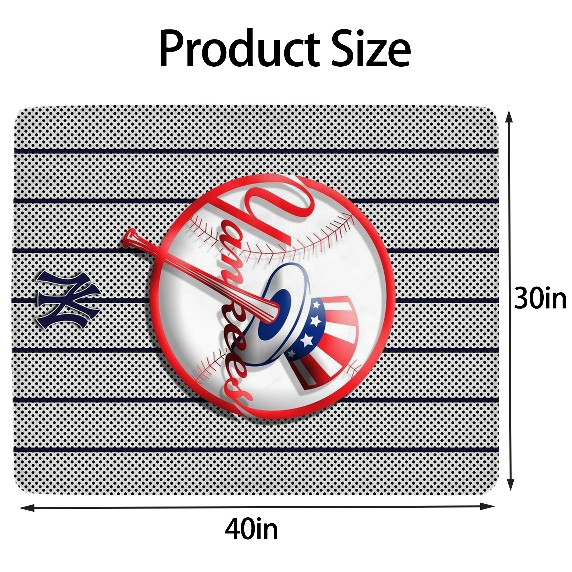 New York Yankees 197 Soft Plush Fleece Blanket 30x40 Inch - 300GSM Flannel, Ultra Soft & Warm, Lightweight & Durable, Perfect For Kids, Adults, Couch, Bed, Camping, Travel, Gift For Family & Friends