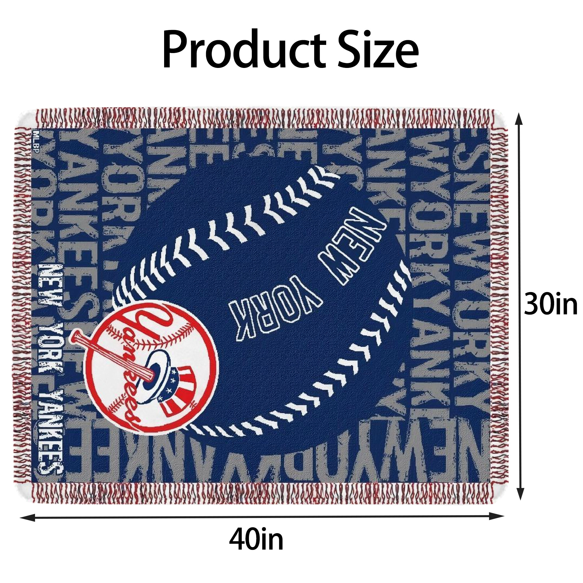 New York Yankees 198 Soft Plush Fleece Blanket 30x40 Inch - 300GSM Flannel, Ultra Soft & Warm, Lightweight & Durable, Perfect For Kids, Adults, Couch, Bed, Camping, Travel, Gift For Family & Friends
