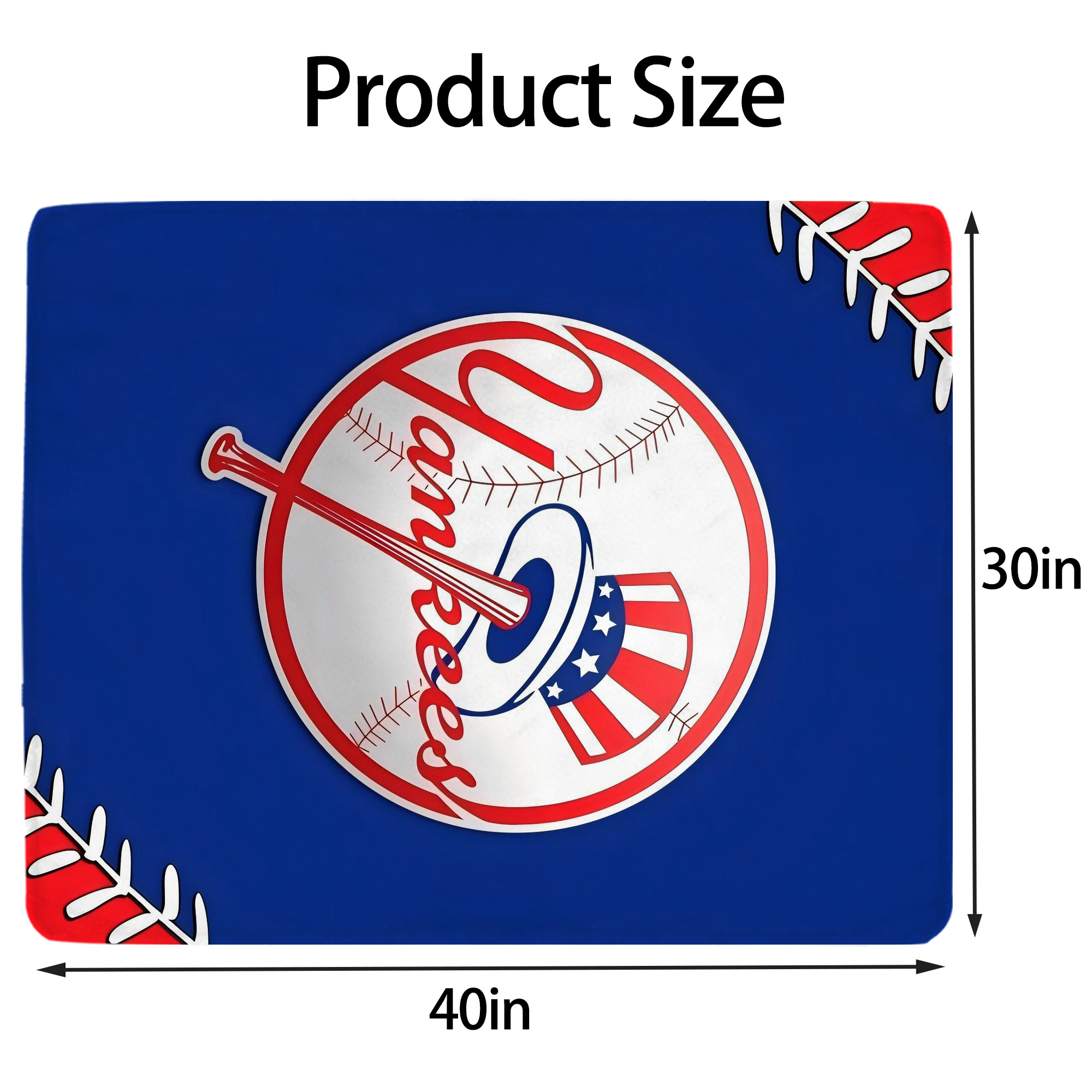 New York Yankees 203 Soft Plush Fleece Blanket 30x40 Inch - 300GSM Flannel, Ultra Soft & Warm, Lightweight & Durable, Perfect For Kids, Adults, Couch, Bed, Camping, Travel, Gift For Family & Friends