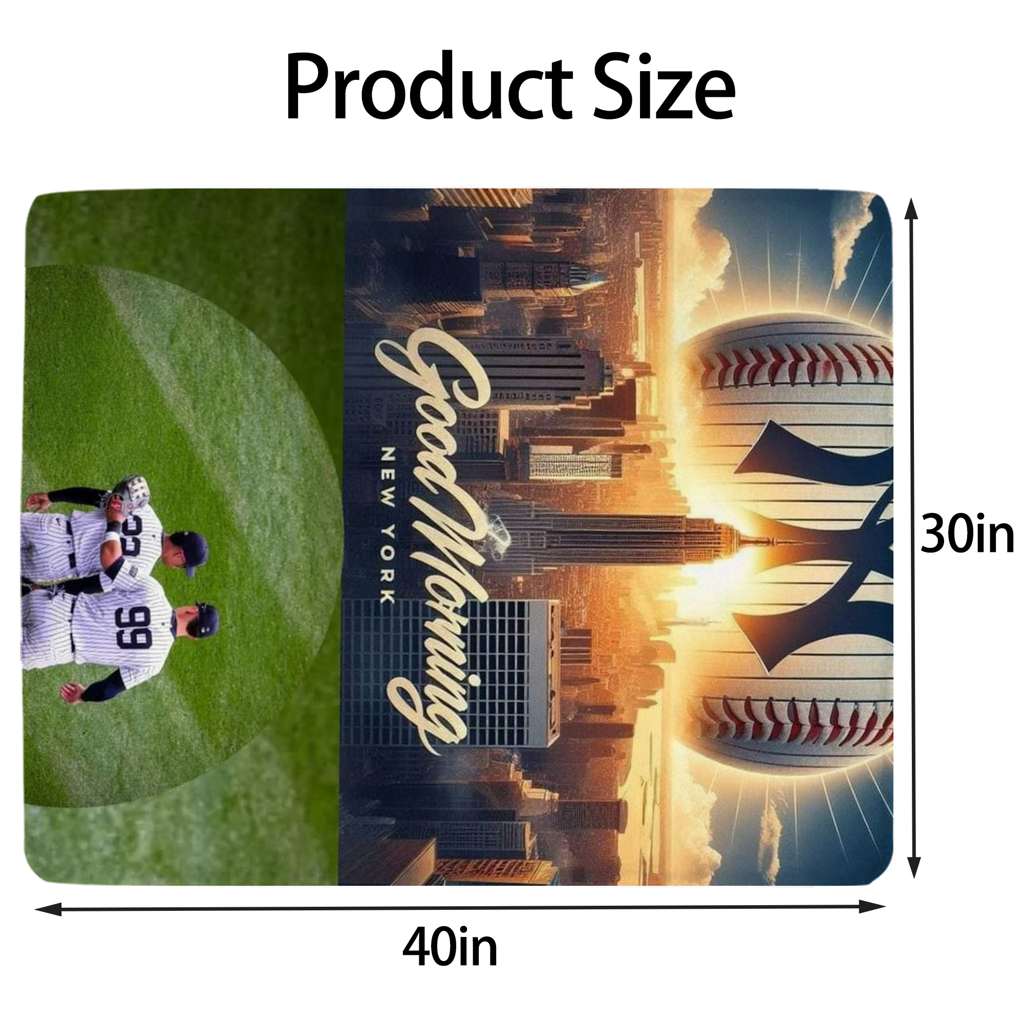 New York Yankees 218 Soft Plush Fleece Blanket 30x40 Inch - 300GSM Flannel, Ultra Soft & Warm, Lightweight & Durable, Perfect For Kids, Adults, Couch, Bed, Camping, Travel, Gift For Family & Friends