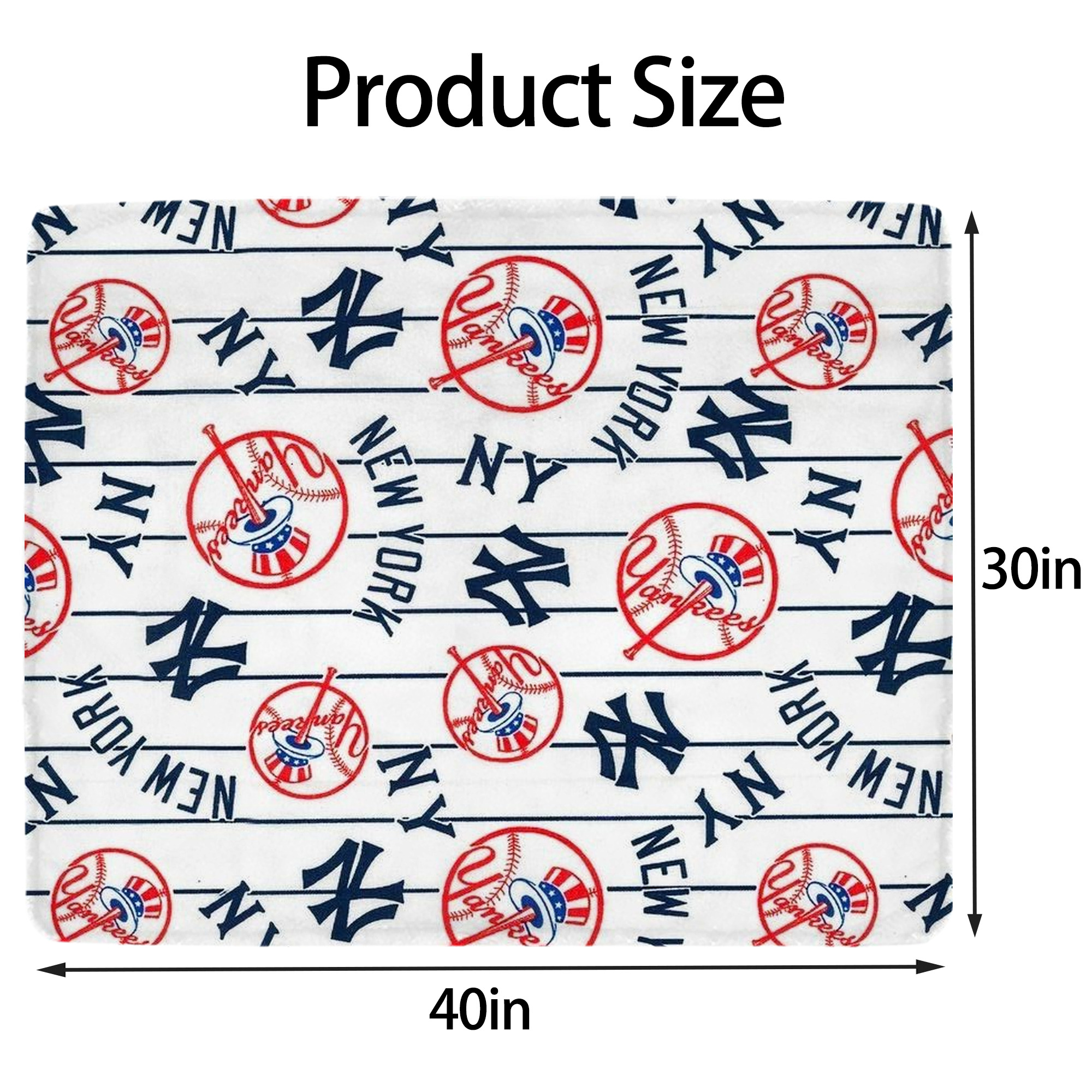 New York Yankees 219 Soft Plush Fleece Blanket 30x40 Inch - 300GSM Flannel, Ultra Soft & Warm, Lightweight & Durable, Perfect For Kids, Adults, Couch, Bed, Camping, Travel, Gift For Family & Friends