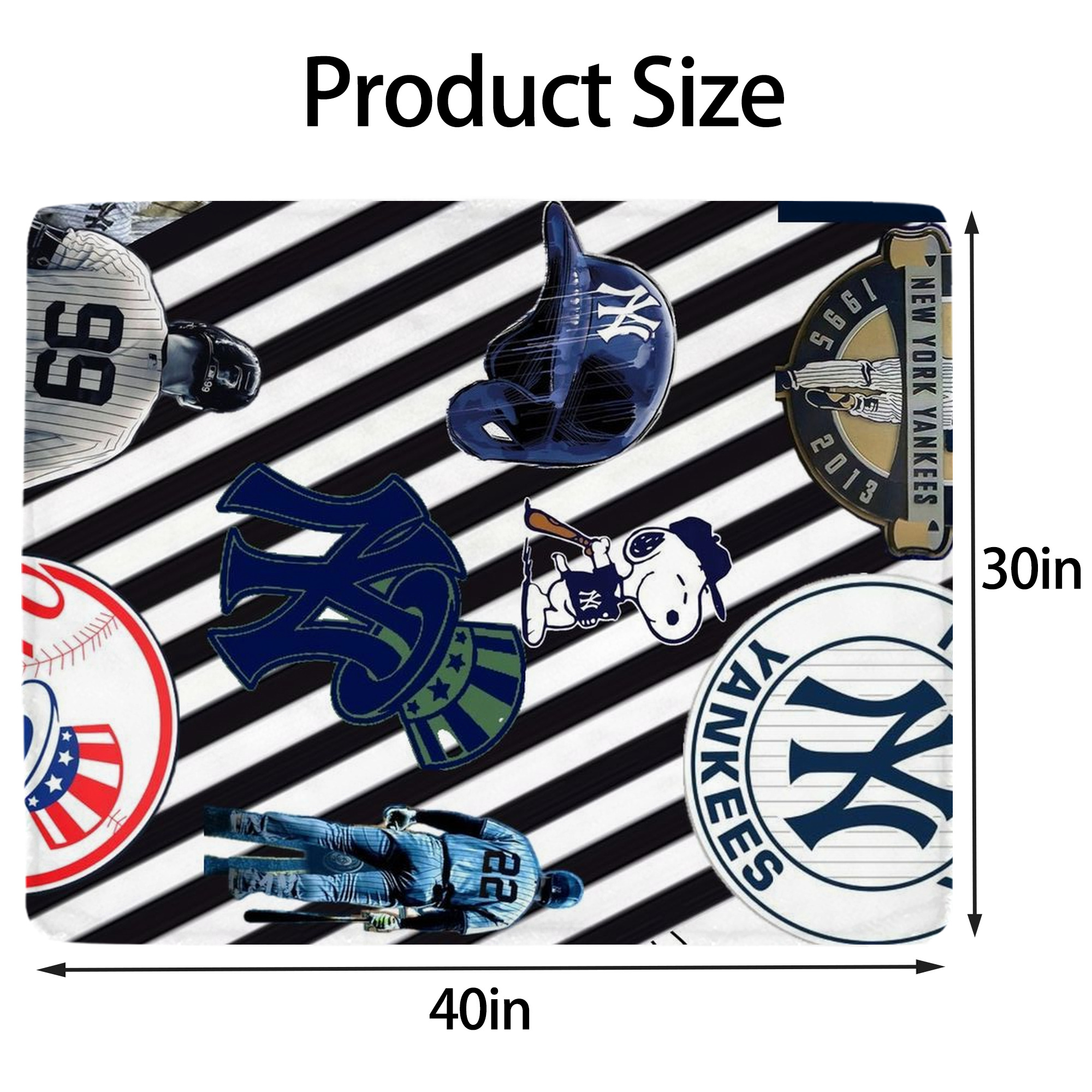 New York Yankees 231 Soft Plush Fleece Blanket 30x40 Inch - 300GSM Flannel, Ultra Soft & Warm, Lightweight & Durable, Perfect For Kids, Adults, Couch, Bed, Camping, Travel, Gift For Family & Friends