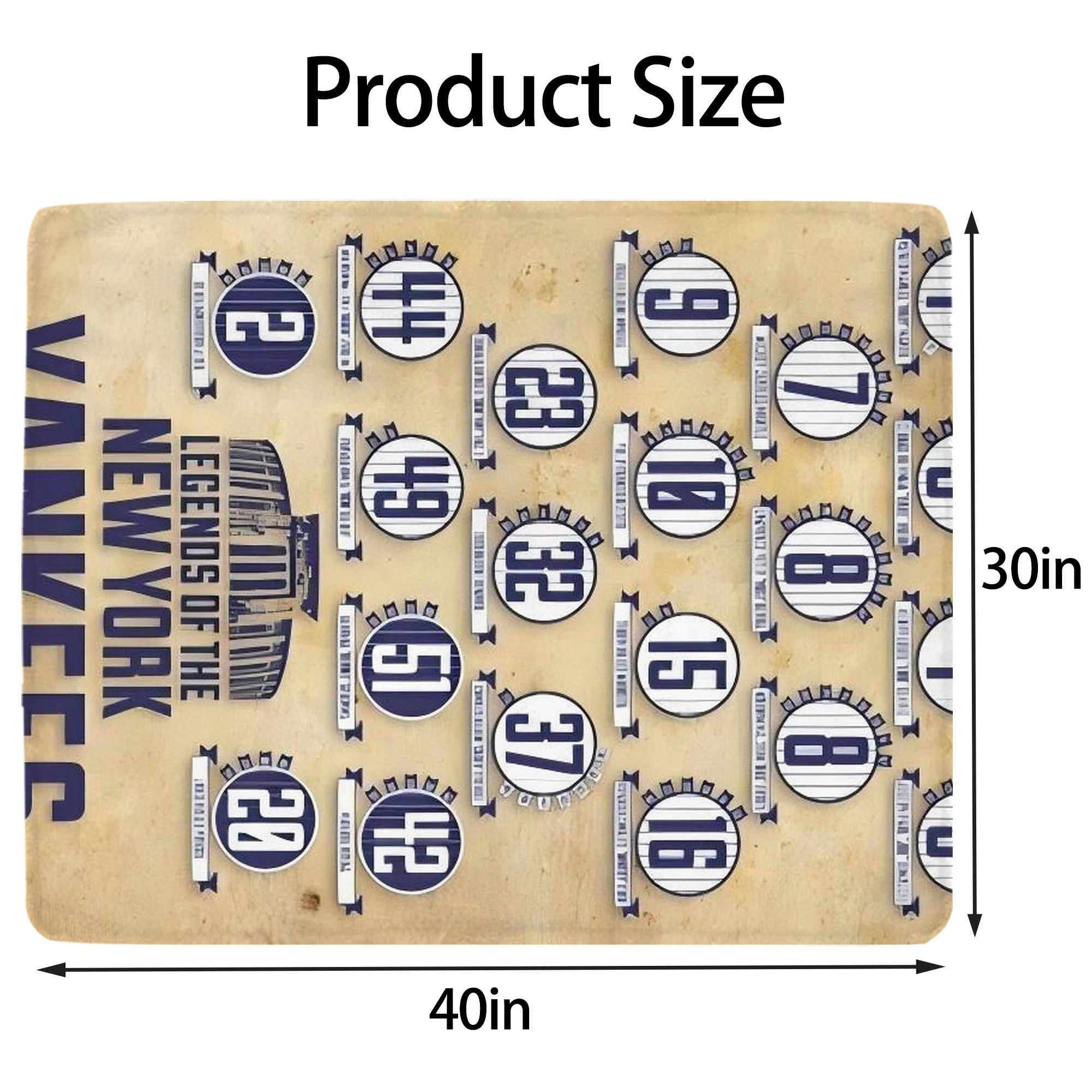 New York Yankees 339 Soft Plush Fleece Blanket 30x40 Inch - 300GSM Flannel, Ultra Soft & Warm, Lightweight & Durable, Perfect For Kids, Adults, Couch, Bed, Camping, Travel, Gift For Family & Friends