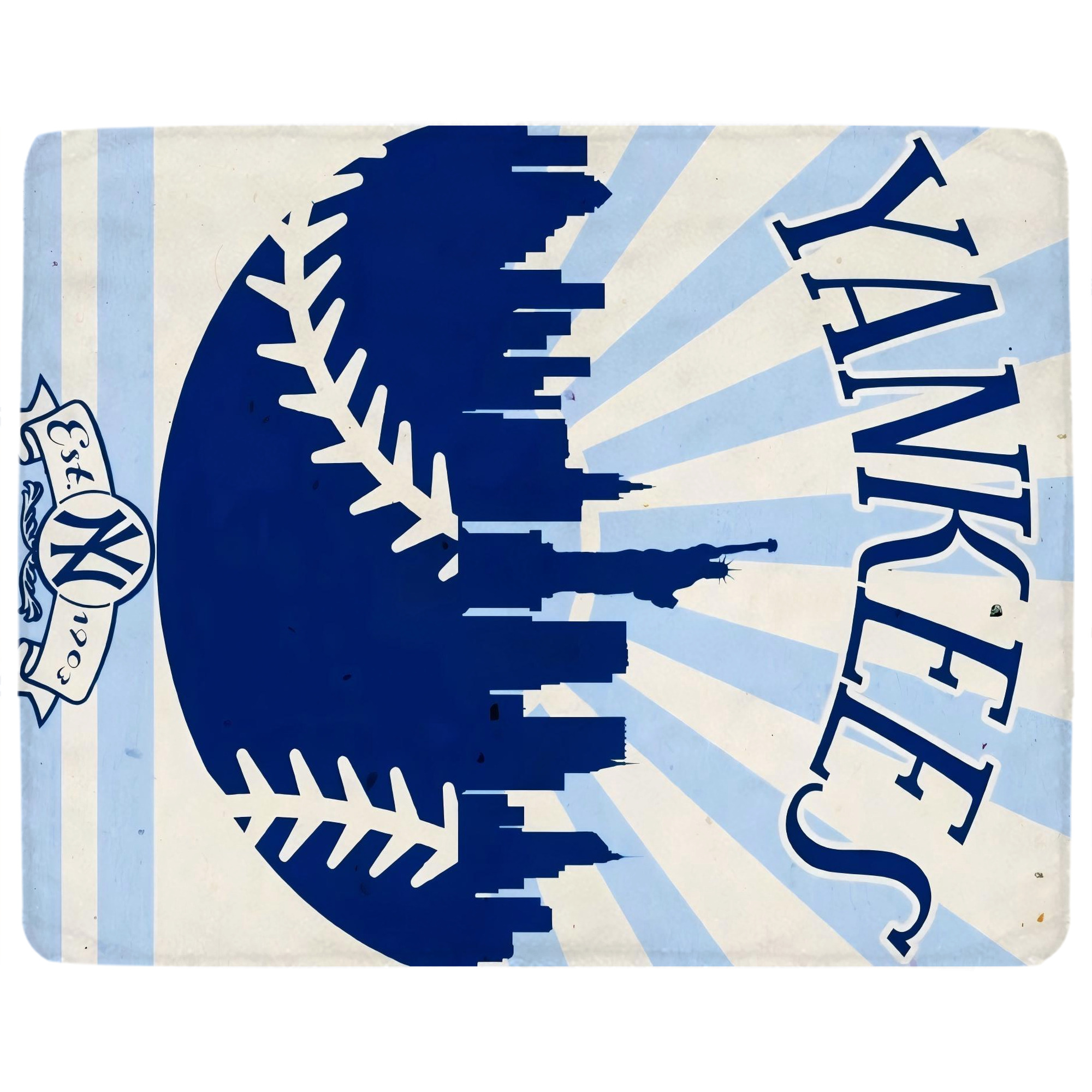 New York Yankees 143 Soft Plush Fleece Blanket 30x40 Inch - 300GSM Flannel, Ultra Soft & Warm, Lightweight & Durable, Perfect For Kids, Adults, Couch, Bed, Camping, Travel, Gift For Family & Friends