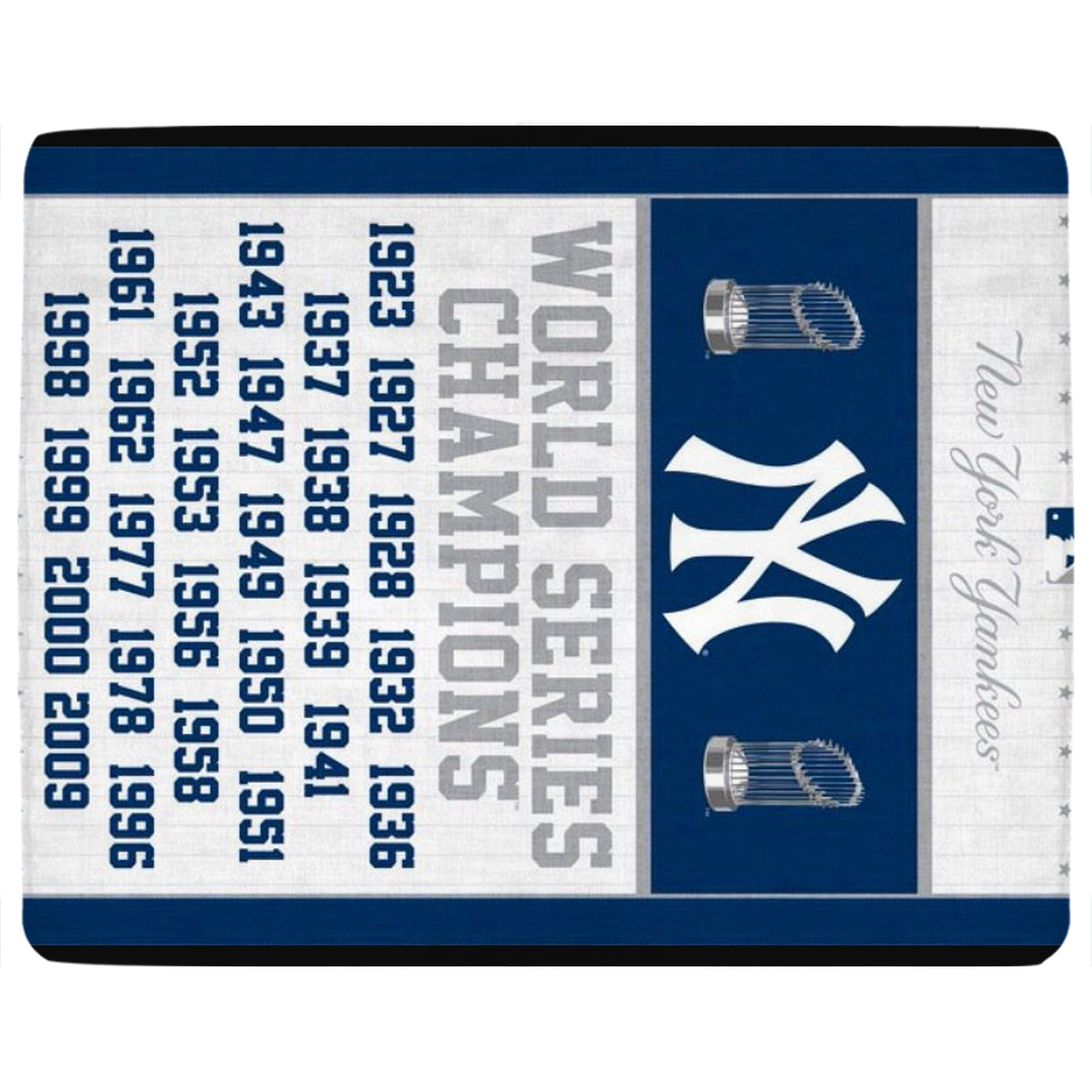 New York Yankees WS Champions Years Soft Plush Fleece Blanket 30x40 Inch - 300GSM Flannel, Ultra Soft & Warm, Lightweight & Durable, Perfect For Kids, Adults, Couch, Bed, Camping, Travel, Gift For Family & Friends