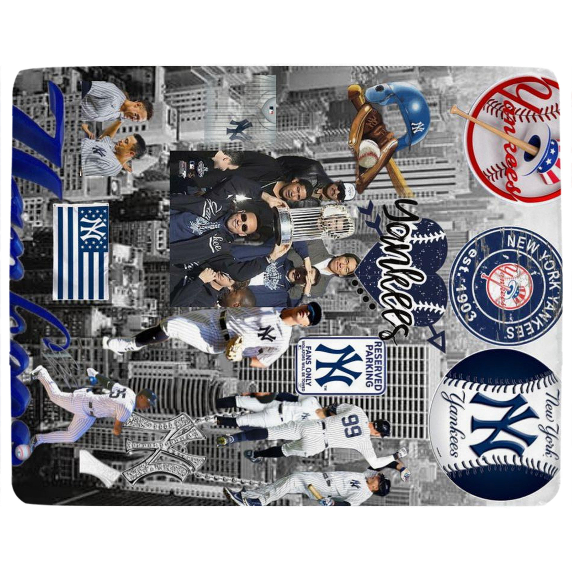 New York Yankees 199 Soft Plush Fleece Blanket 30x40 Inch - 300GSM Flannel, Ultra Soft & Warm, Lightweight & Durable, Perfect For Kids, Adults, Couch, Bed, Camping, Travel, Gift For Family & Friends