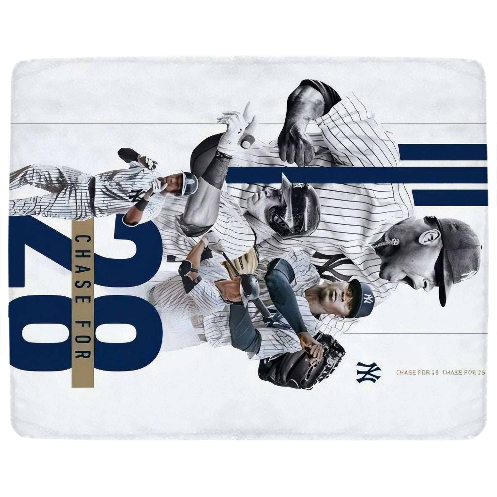 New York Yankees Chase For 28 Soft Plush Fleece Blanket 30x40 Inch - 300GSM Flannel, Ultra Soft & Warm, Lightweight & Durable, Perfect For Kids, Adults, Couch, Bed, Camping, Travel, Gift For Family & Friends