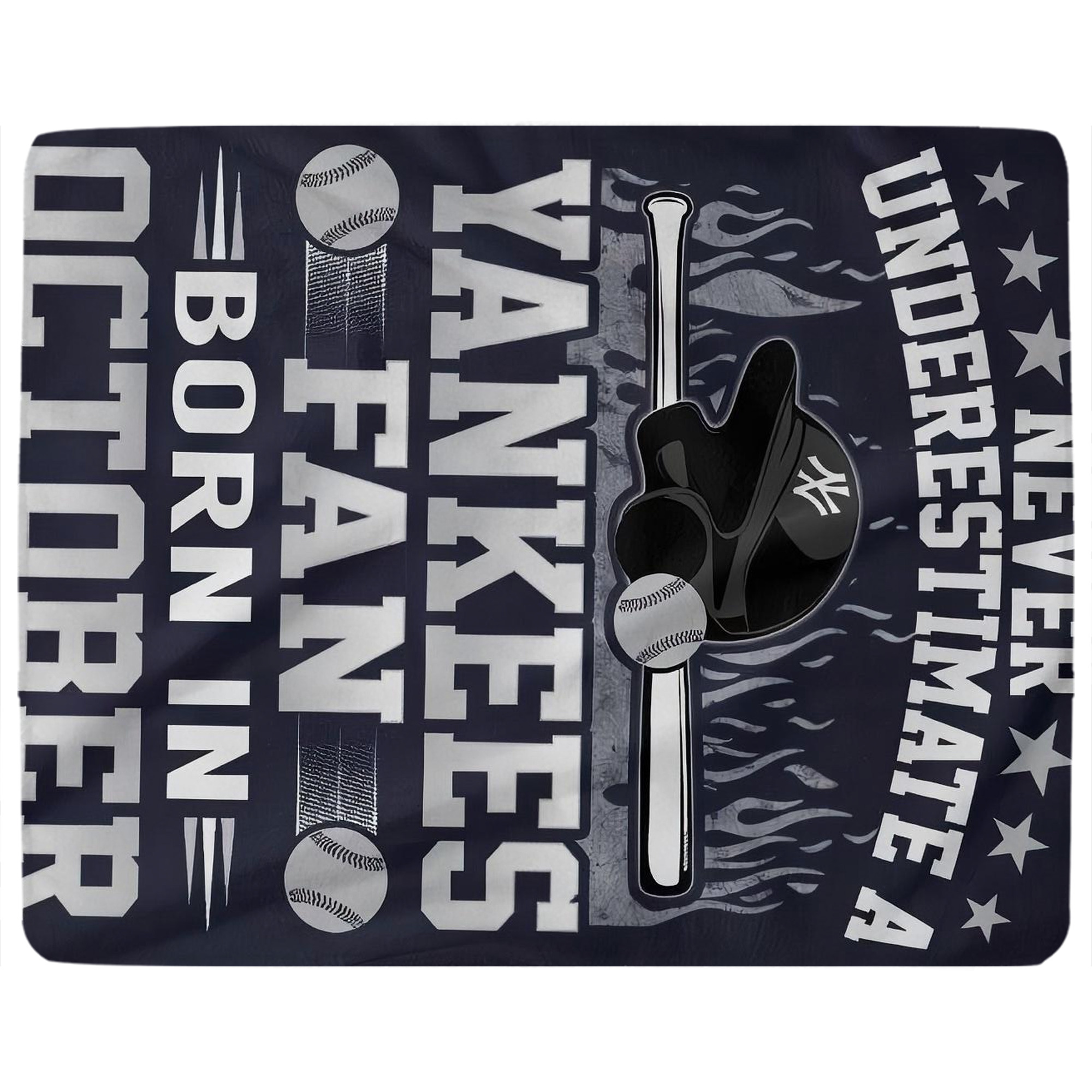 New York Yankees 349 Soft Plush Fleece Blanket 30x40 Inch - 300GSM Flannel, Ultra Soft & Warm, Lightweight & Durable, Perfect For Kids, Adults, Couch, Bed, Camping, Travel, Gift For Family & Friends