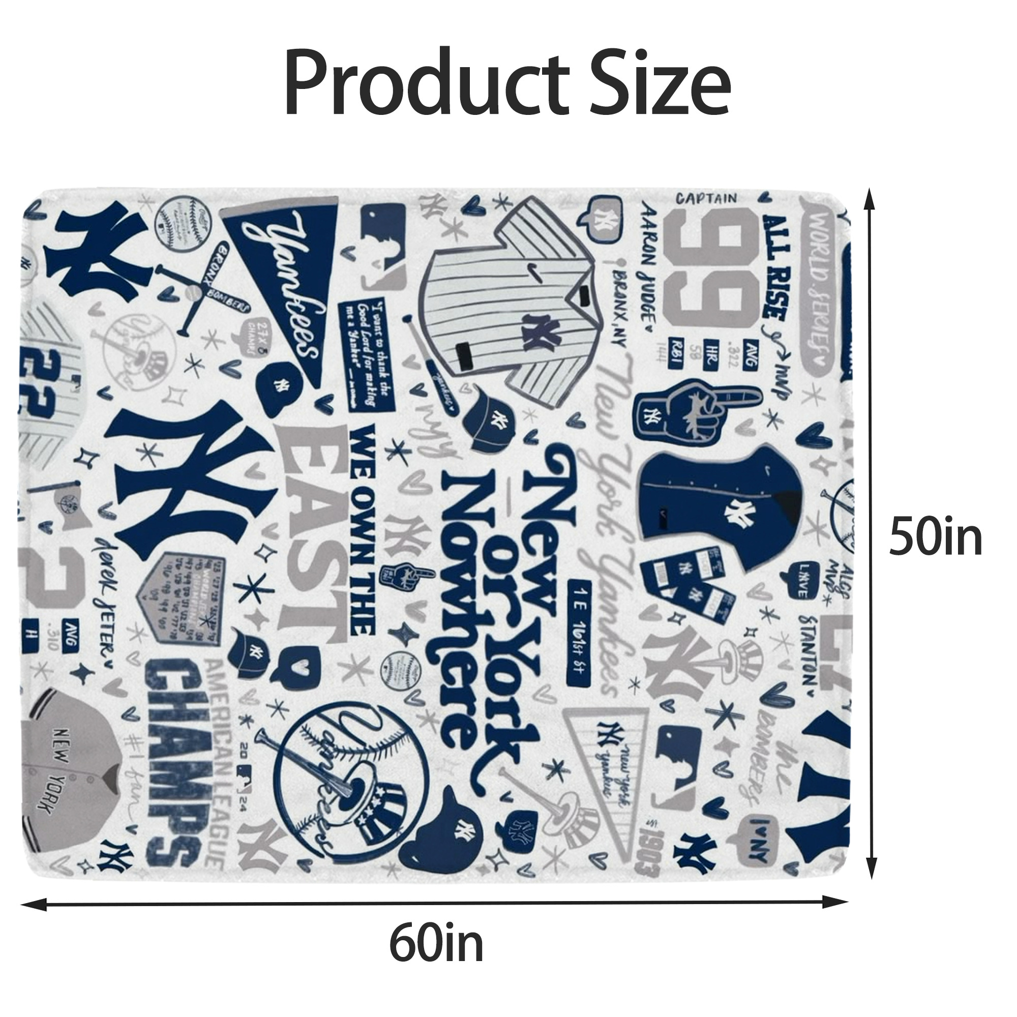 New York Yankees 113 Soft Fleece Throw Blanket 50 X 60 Inch – Super Soft, Lightweight, And Durable – Perfect For Sofa, Bed, Camping, And More – Ideal Gift For Family And Friends