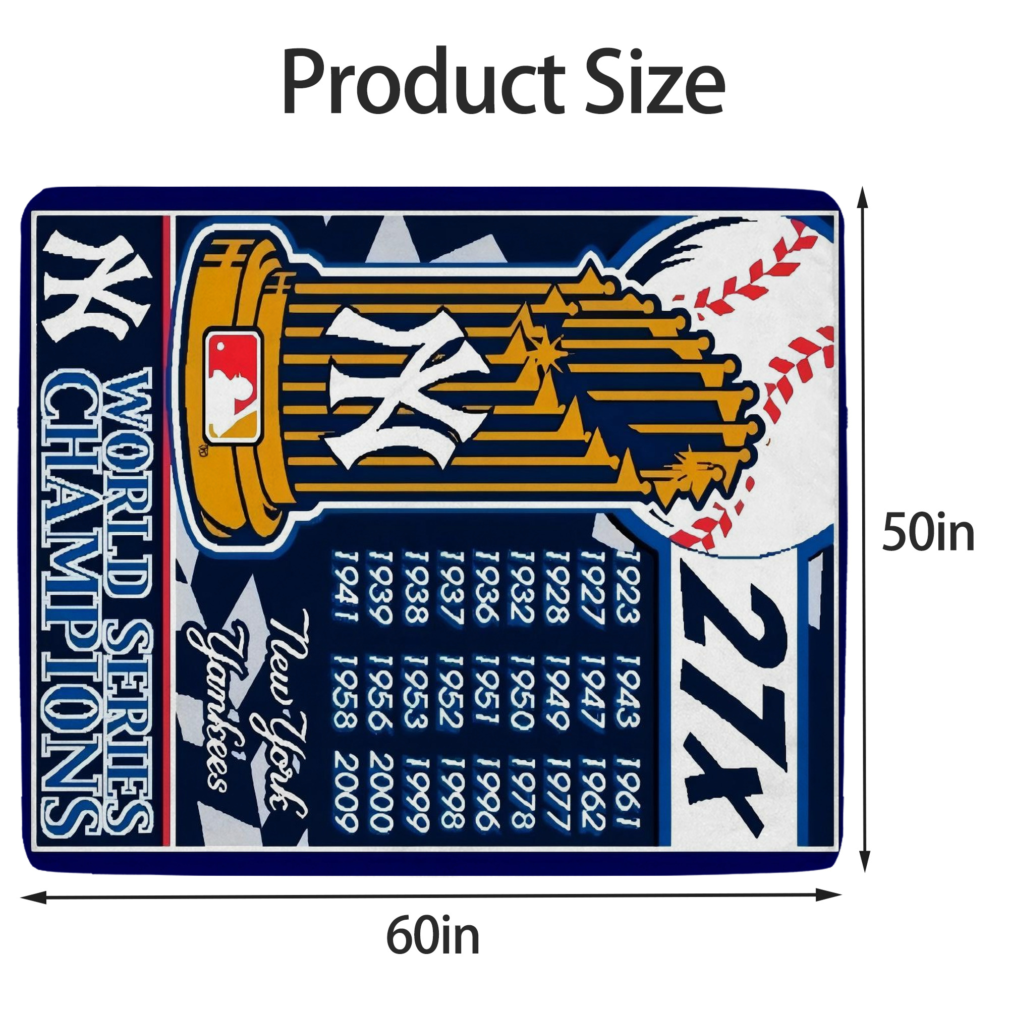 New York Yankees 108 Soft Fleece Throw Blanket 50 X 60 Inch – Super Soft, Lightweight, And Durable – Perfect For Sofa, Bed, Camping, And More – Ideal Gift For Family And Friends
