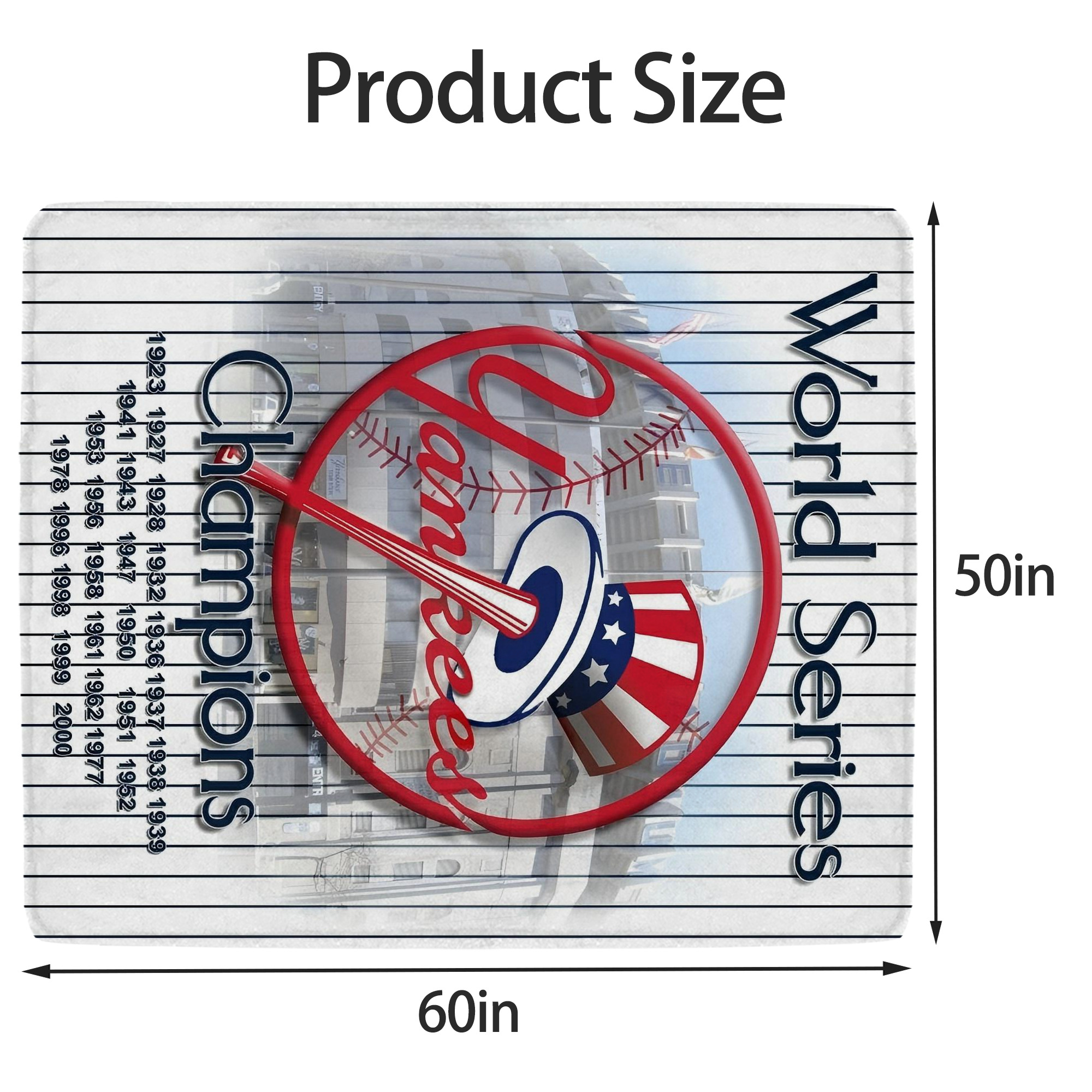 New York Yankees 184 Soft Fleece Throw Blanket 50 X 60 Inch – Super Soft, Lightweight, And Durable – Perfect For Sofa, Bed, Camping, And More – Ideal Gift For Family And Friends