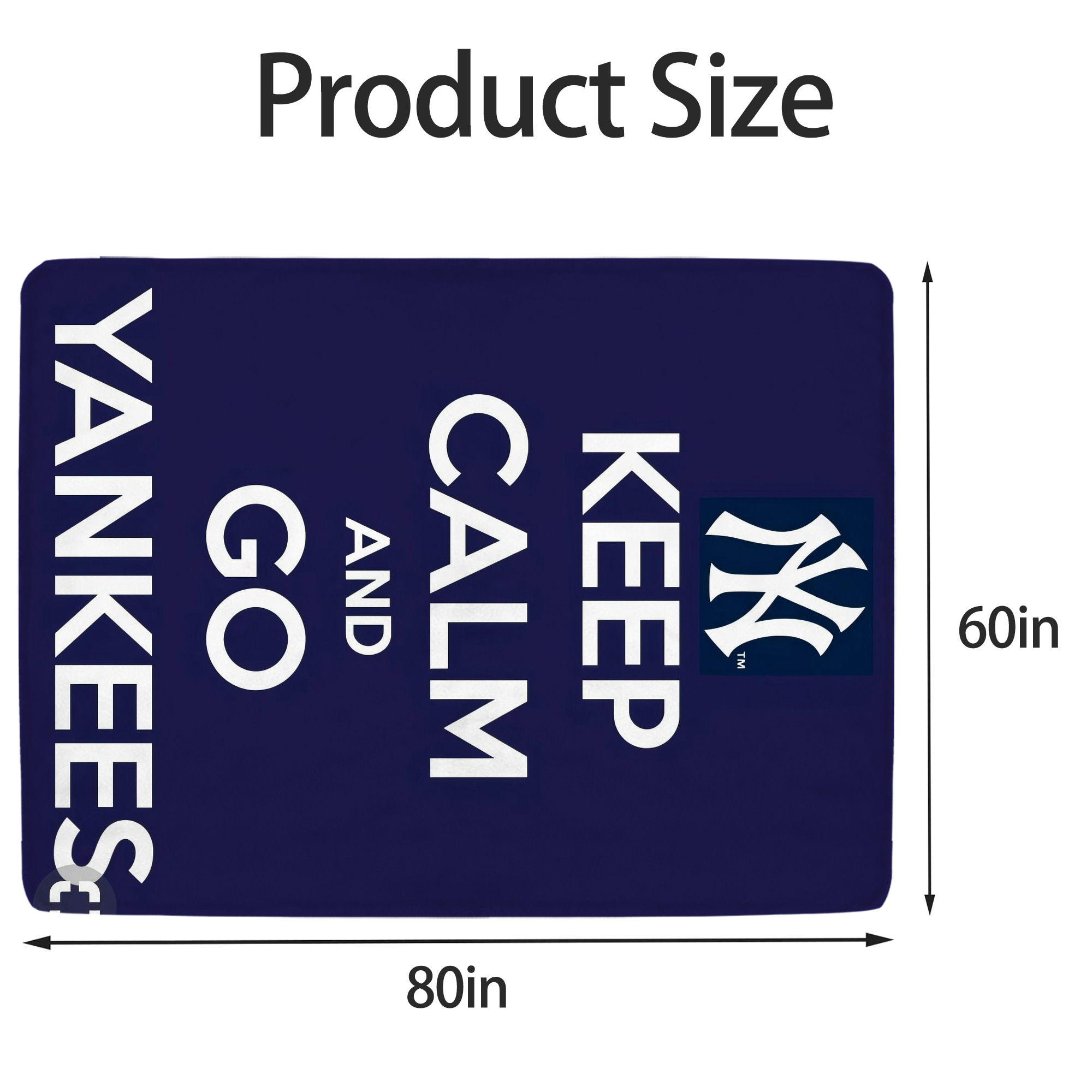 New York Yankees Keep Calm and Go Yankees Soft Fleece Throw Blanket 60 X 80 Inch – Super Soft, Lightweight, And Durable – Perfect For Sofa, Bed, Camping, And More – Ideal Gift For Family And Friends