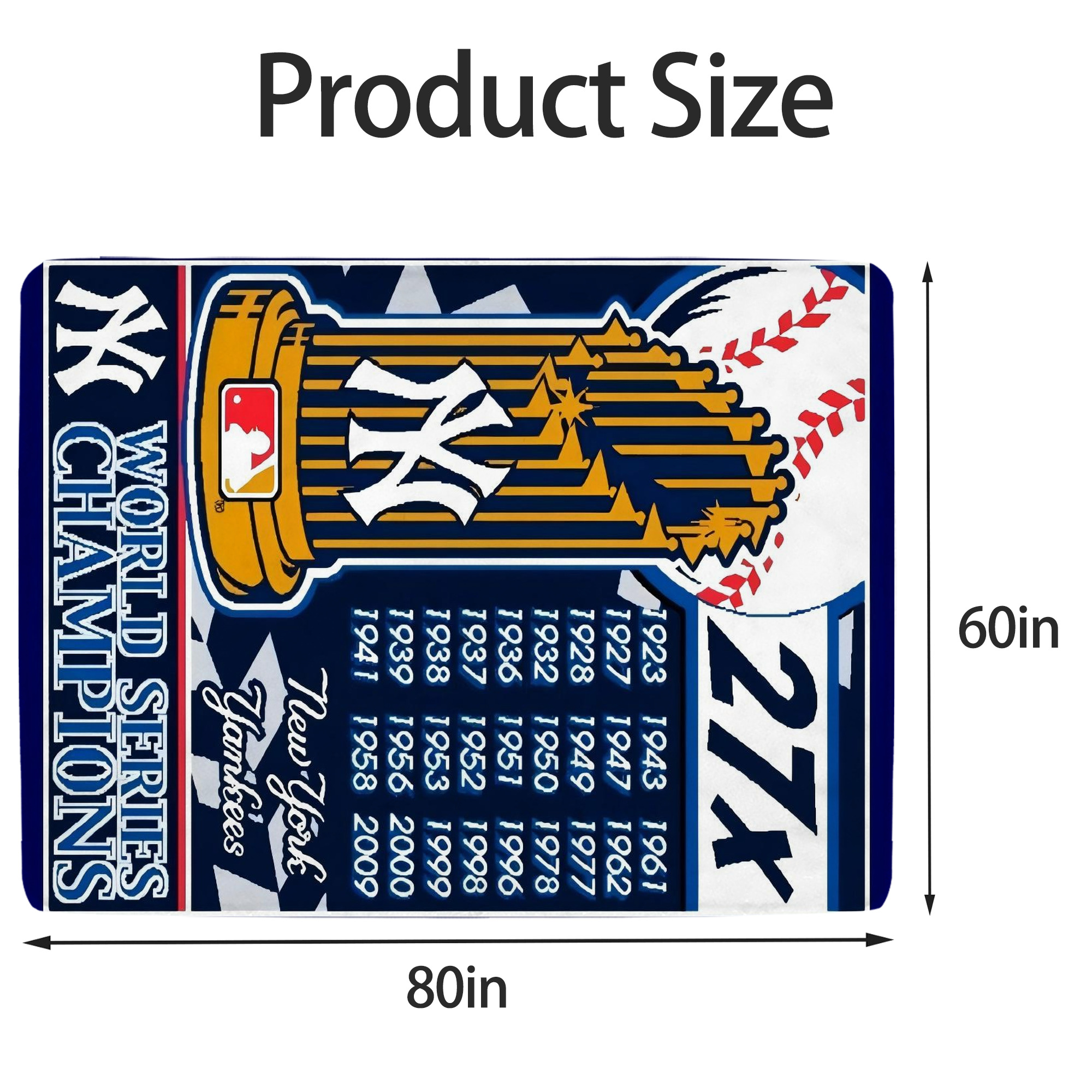New York Yankees 108 Soft Fleece Throw Blanket 60 X 80 Inch – Super Soft, Lightweight, And Durable – Perfect For Sofa, Bed, Camping, And More – Ideal Gift For Family And Friends