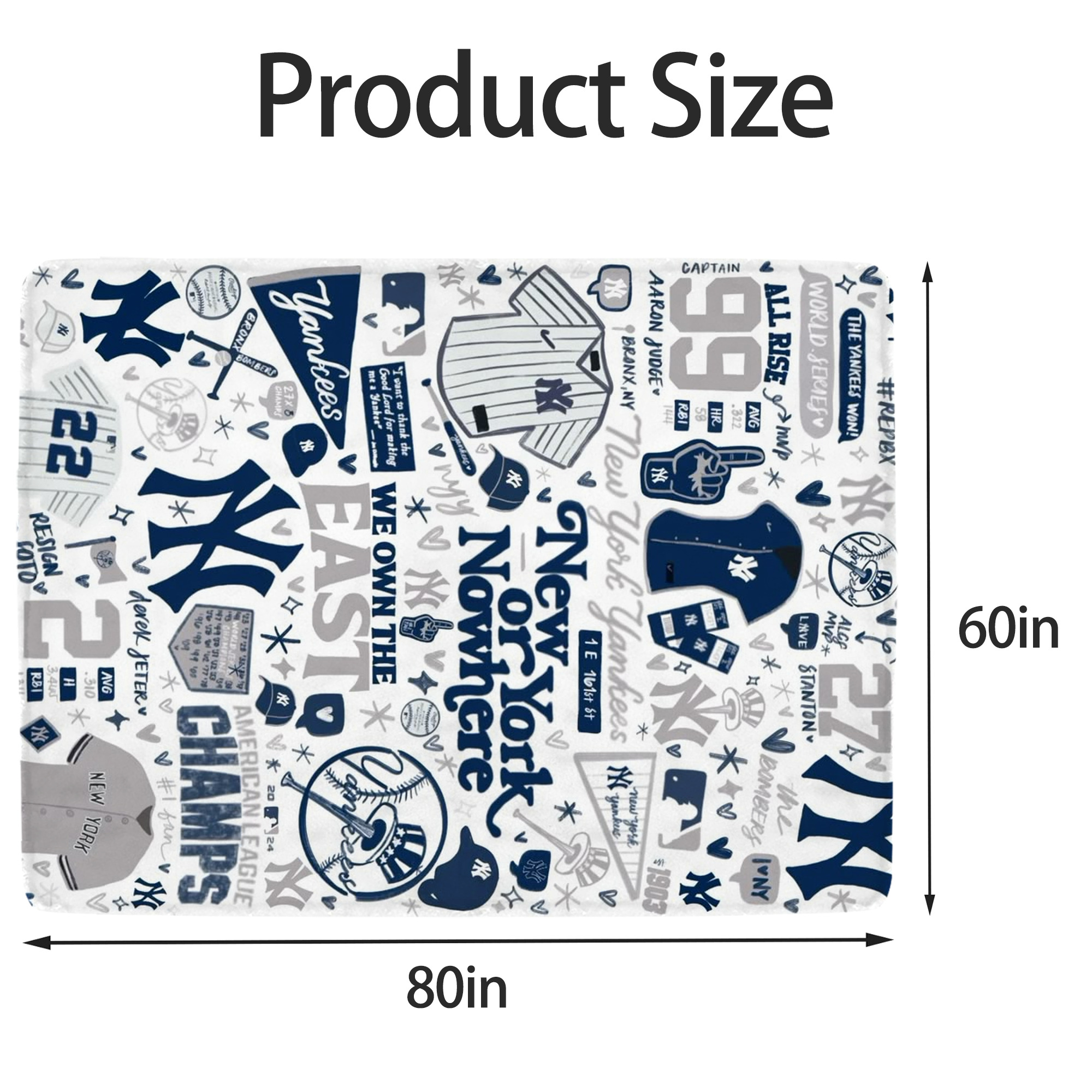 New York Yankees 113 Soft Fleece Throw Blanket 60 X 80 Inch – Super Soft, Lightweight, And Durable – Perfect For Sofa, Bed, Camping, And More – Ideal Gift For Family And Friends