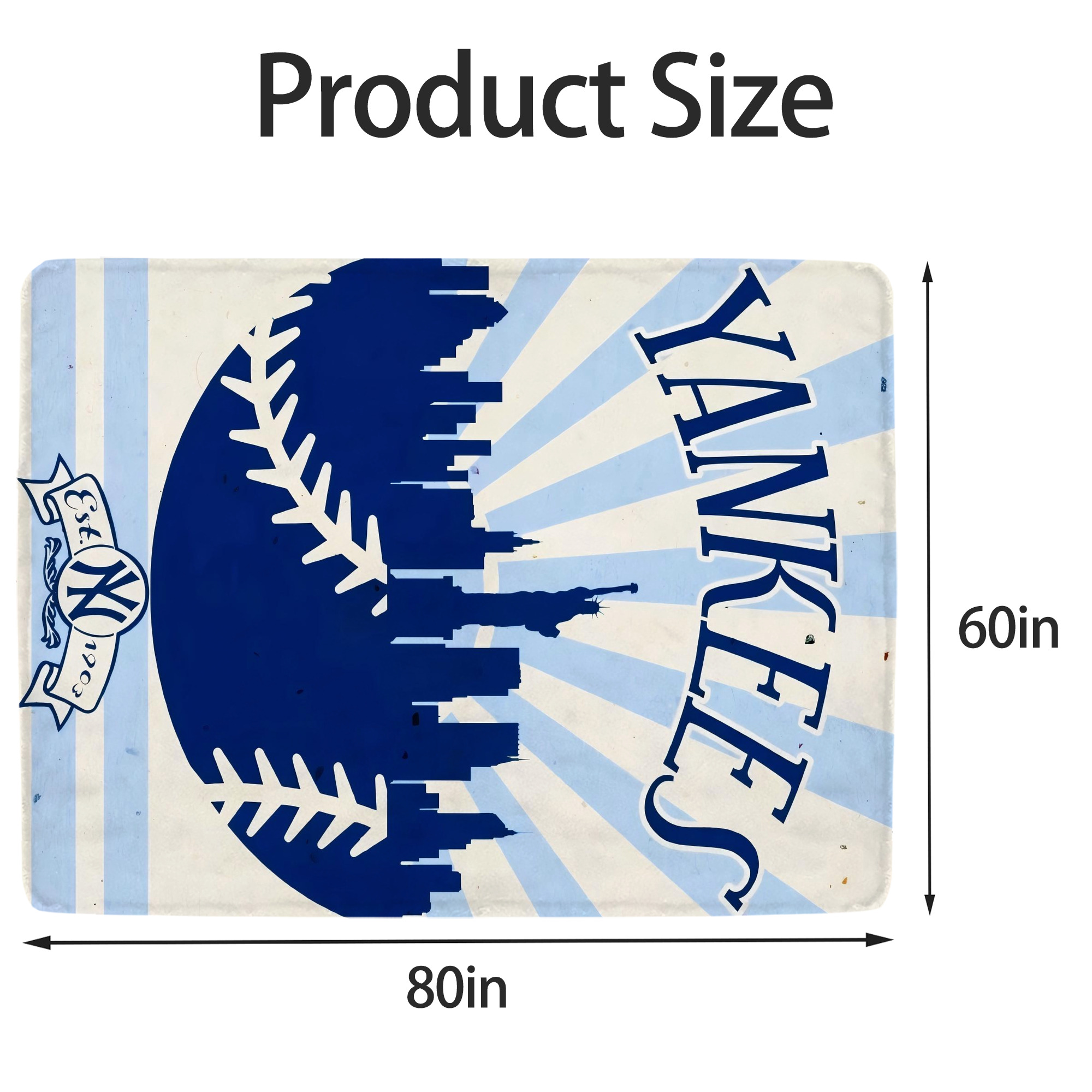 New York Yankees 143 Soft Fleece Throw Blanket 60 X 80 Inch – Super Soft, Lightweight, And Durable – Perfect For Sofa, Bed, Camping, And More – Ideal Gift For Family And Friends
