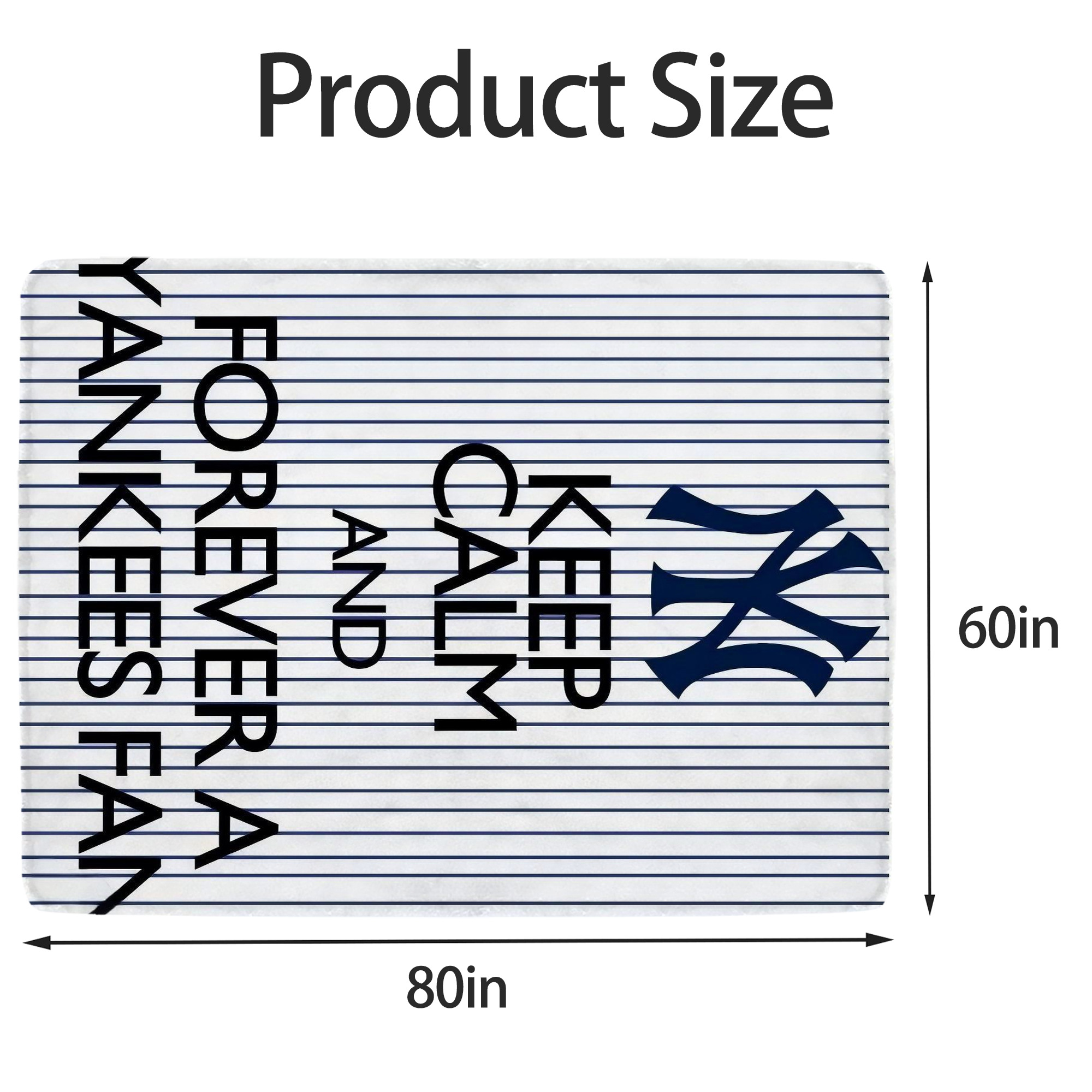 New York Yankees 158 Soft Fleece Throw Blanket 60 X 80 Inch – Super Soft, Lightweight, And Durable – Perfect For Sofa, Bed, Camping, And More – Ideal Gift For Family And Friends