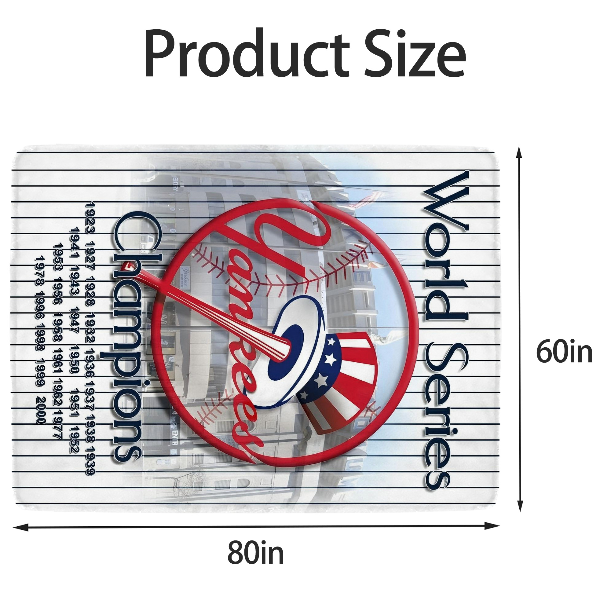 New York Yankees 184 Soft Fleece Throw Blanket 60 X 80 Inch – Super Soft, Lightweight, And Durable – Perfect For Sofa, Bed, Camping, And More – Ideal Gift For Family And Friends