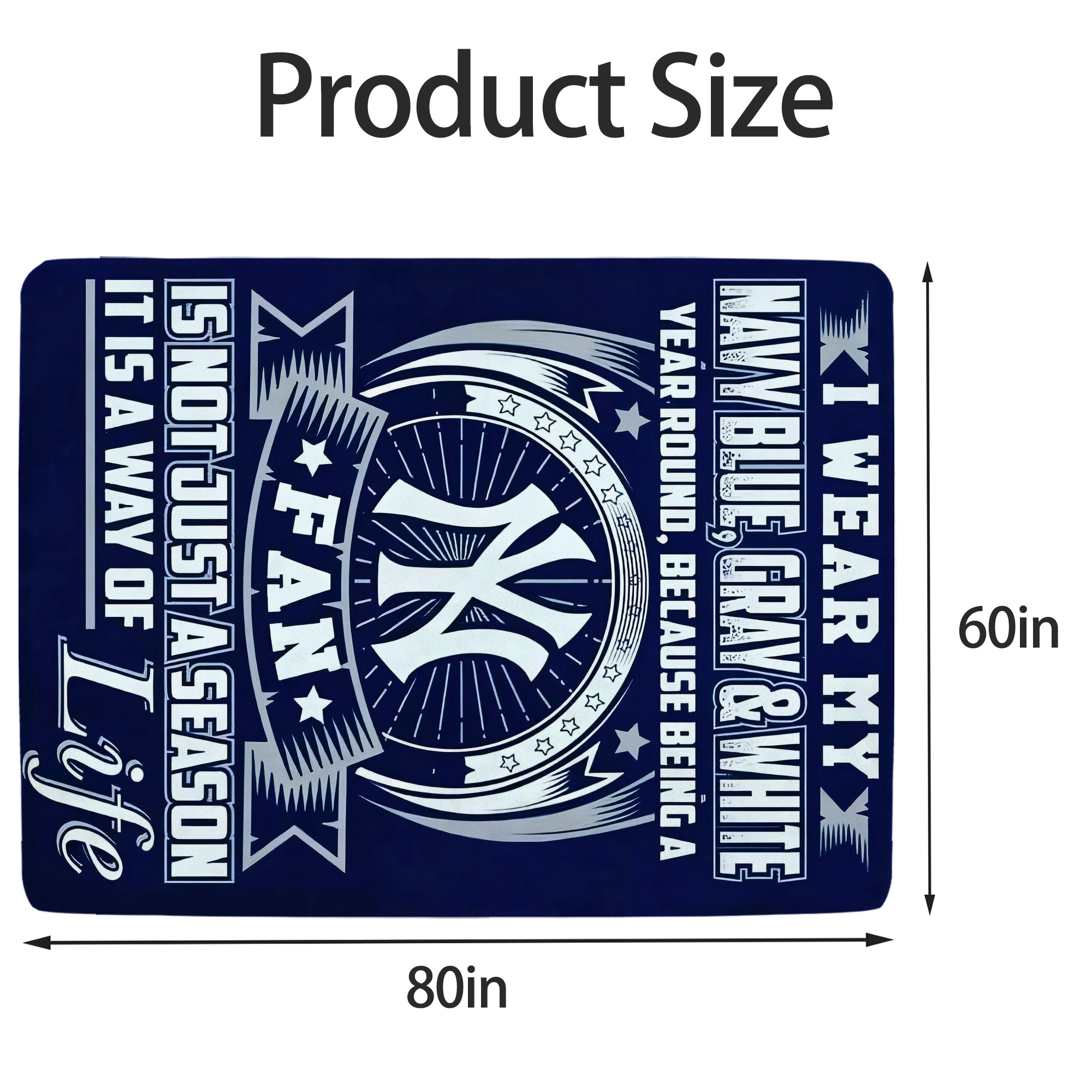 New York Yankees 194 Soft Fleece Throw Blanket 60 X 80 Inch – Super Soft, Lightweight, And Durable – Perfect For Sofa, Bed, Camping, And More – Ideal Gift For Family And Friends