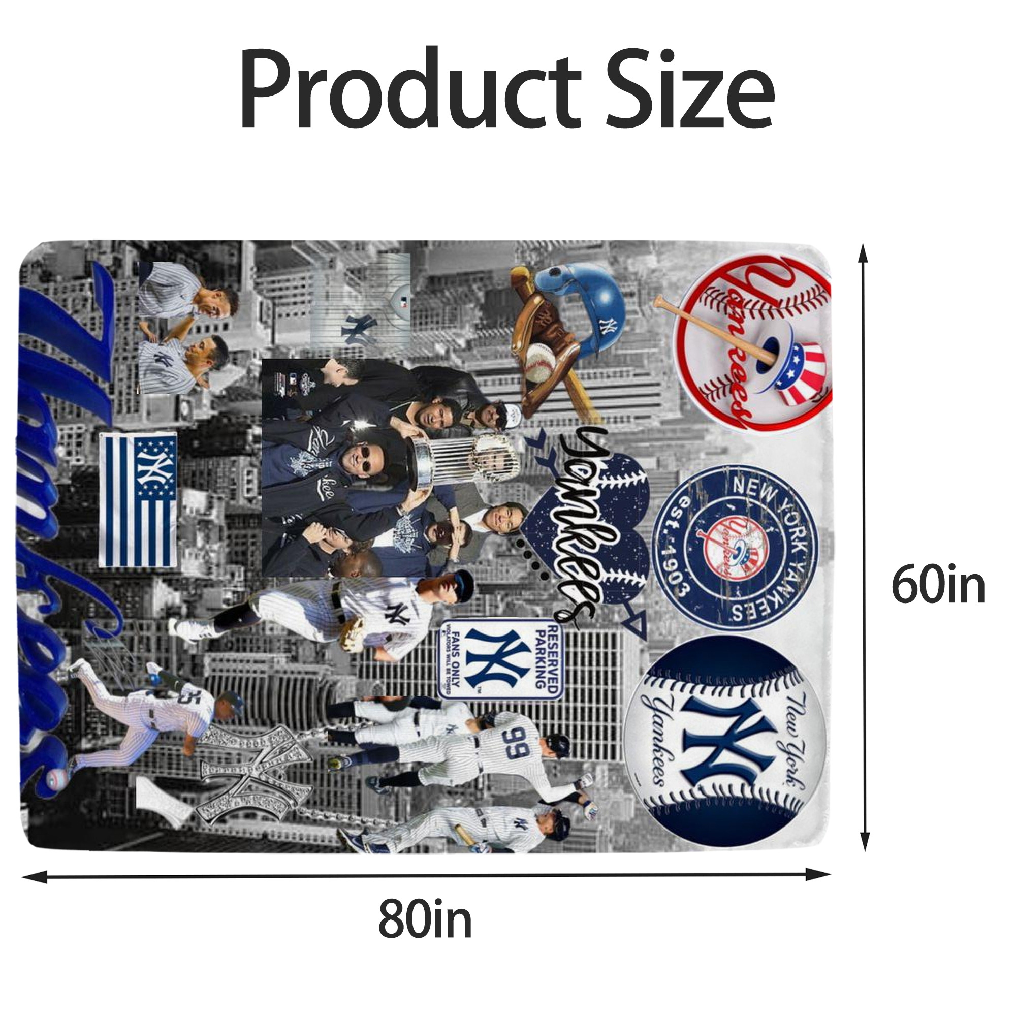 New York Yankees 199 Soft Fleece Throw Blanket 60 X 80 Inch – Super Soft, Lightweight, And Durable – Perfect For Sofa, Bed, Camping, And More – Ideal Gift For Family And Friends